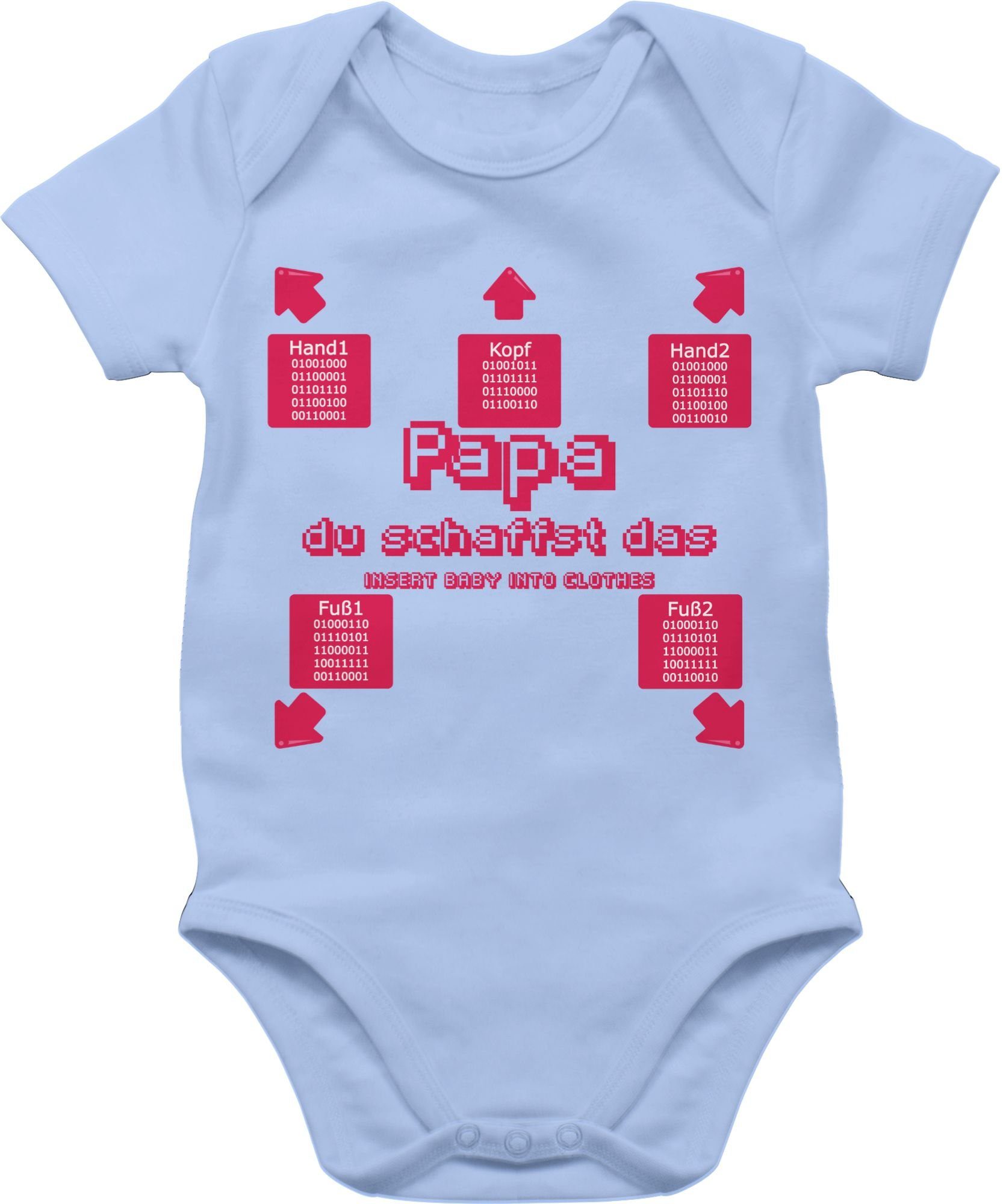 Shirtracer Shirtbody Papa du schaffst das Binär Strampler Baby