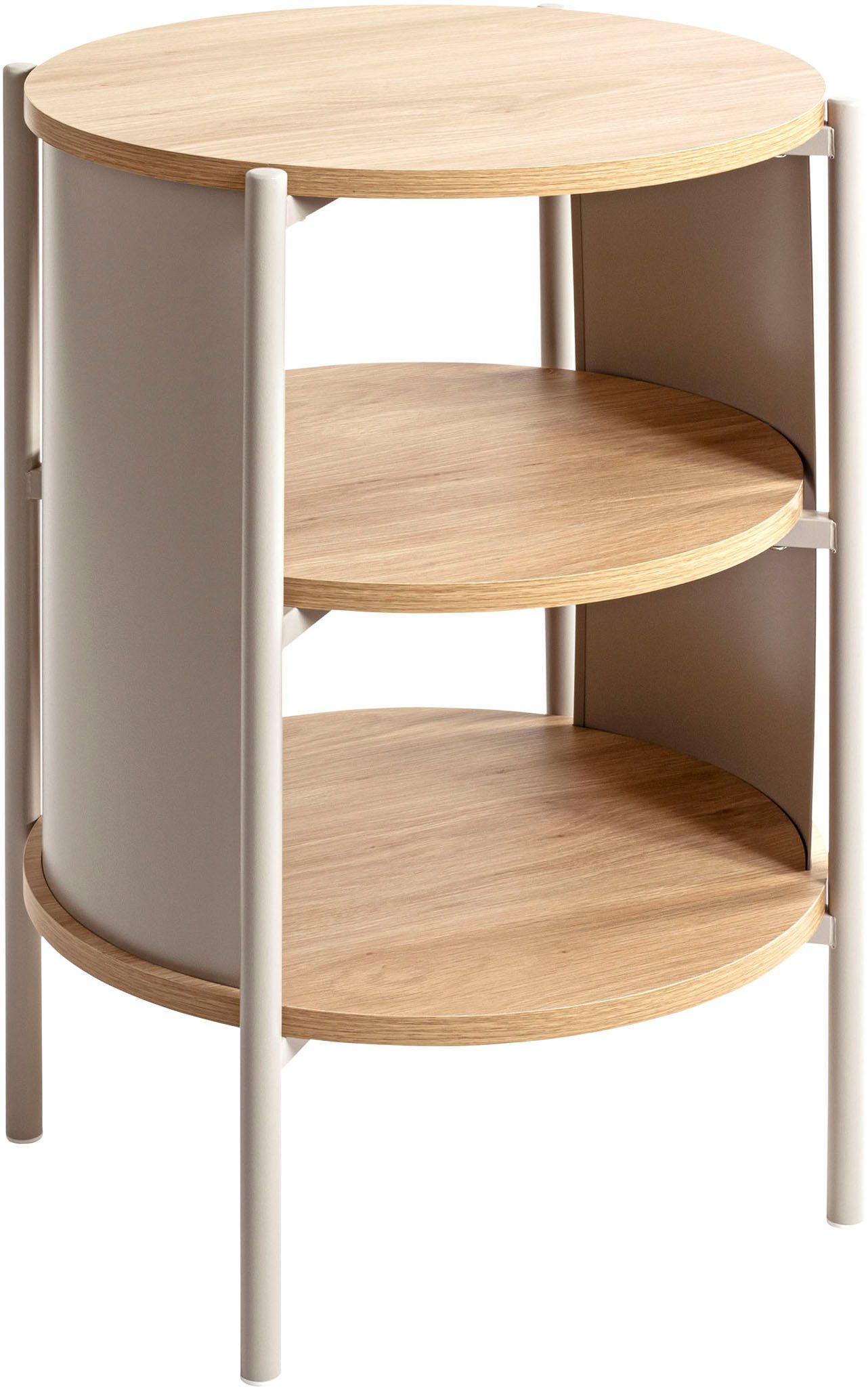 HAKU Beistelltisch Nachtkonsole, Sofatisch, Wohnzimmertisch (1-St), rund - aus MDF Braun - Ø/H 44/60 cm – Bild 4 von 5