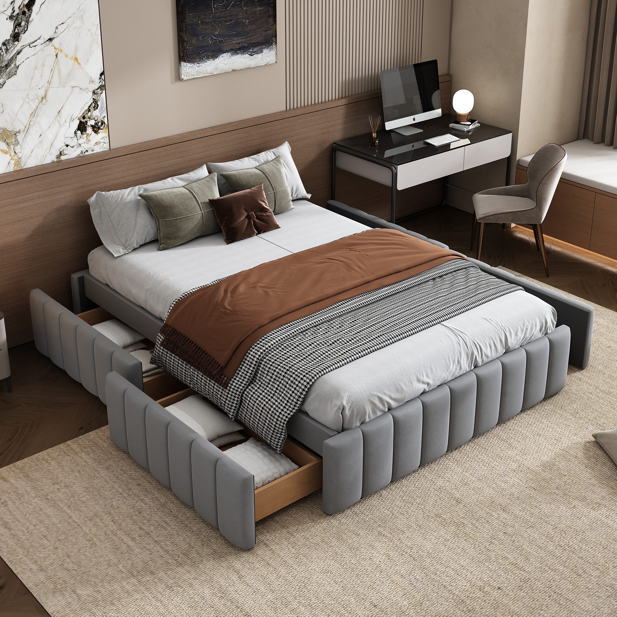 SOFTWEARY Futonbett mit Lattenrost und 4 günstig online kaufen