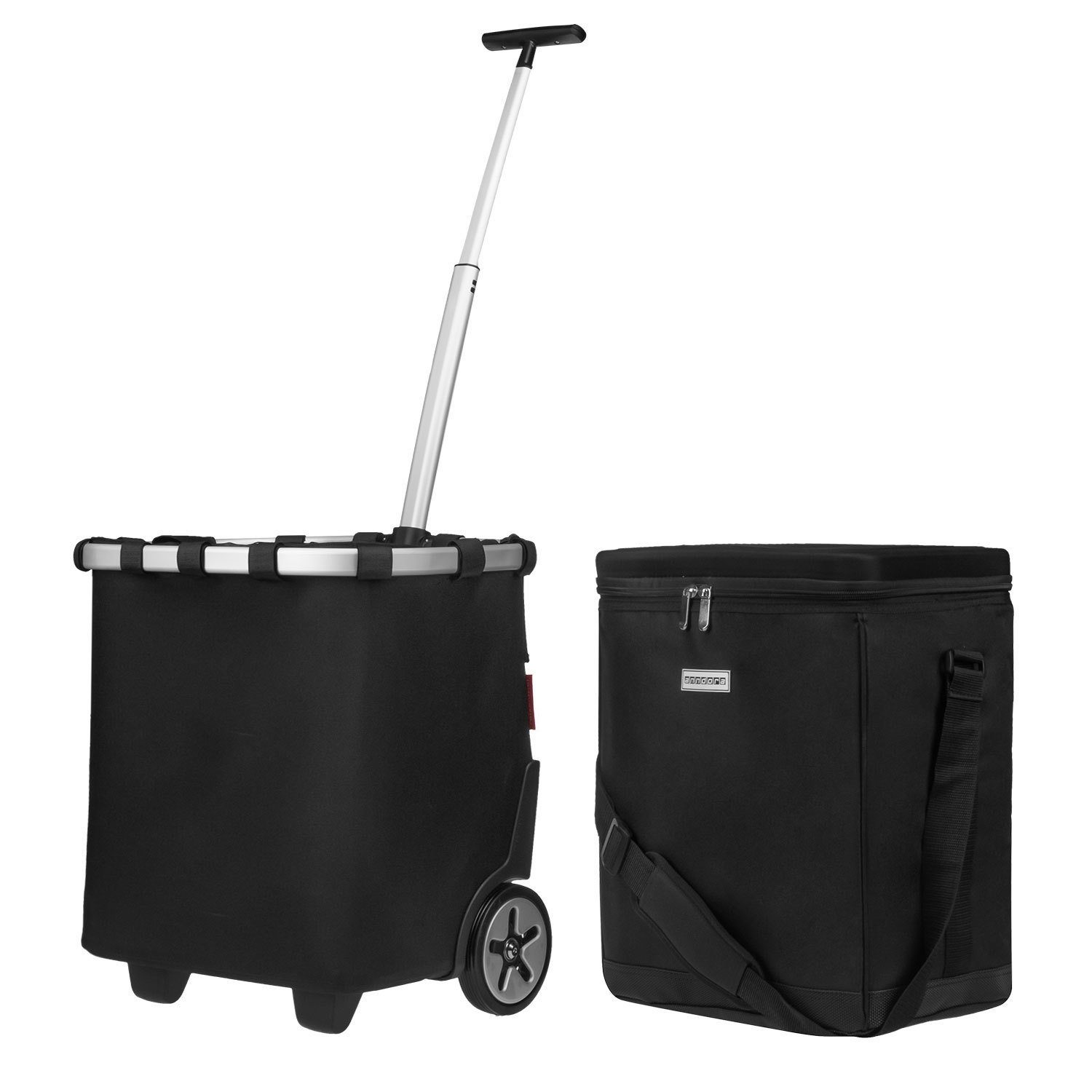 anndora Einkaufstrolley reisenthel carrycruiser 40 L + anndora Kühlbox 32 L Schwarz