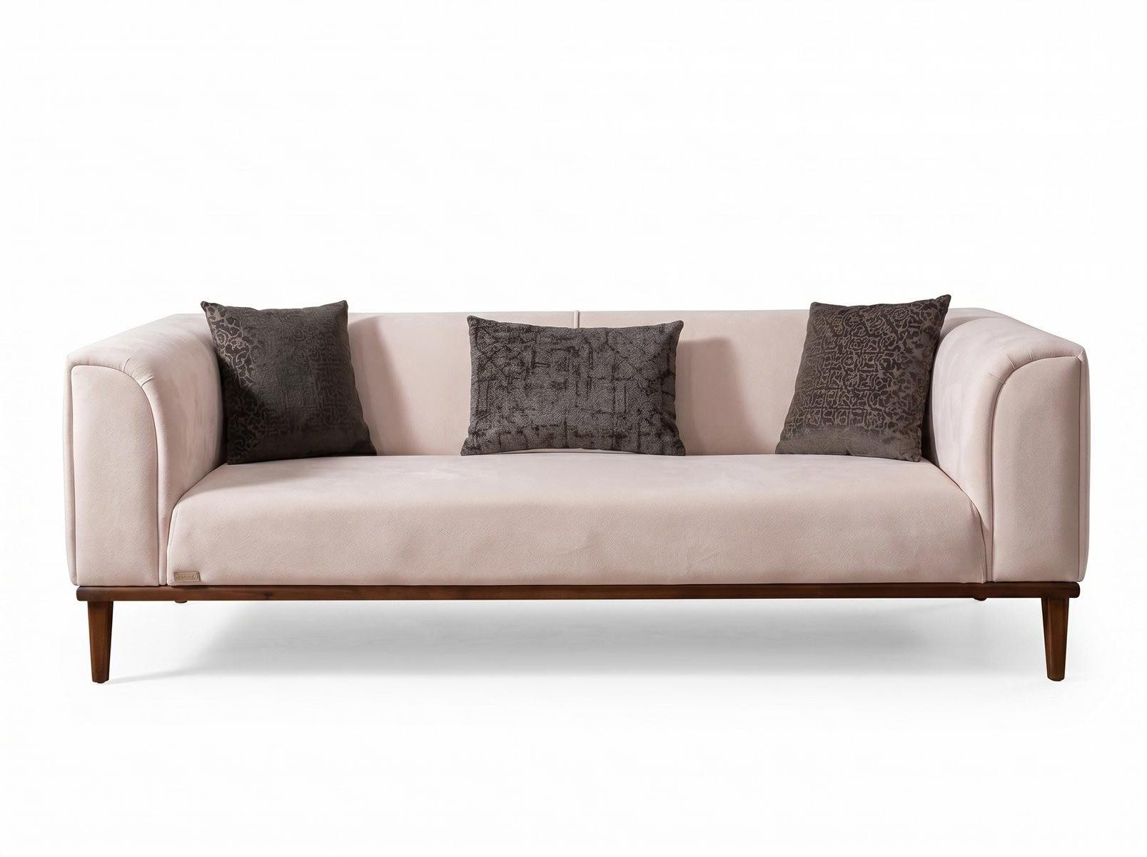 Xlmoebel 2-Sitzer Beiges 2-Sitzer-Sofa Stoffsofa moderner Stil Design-Sofas, 1 Teile