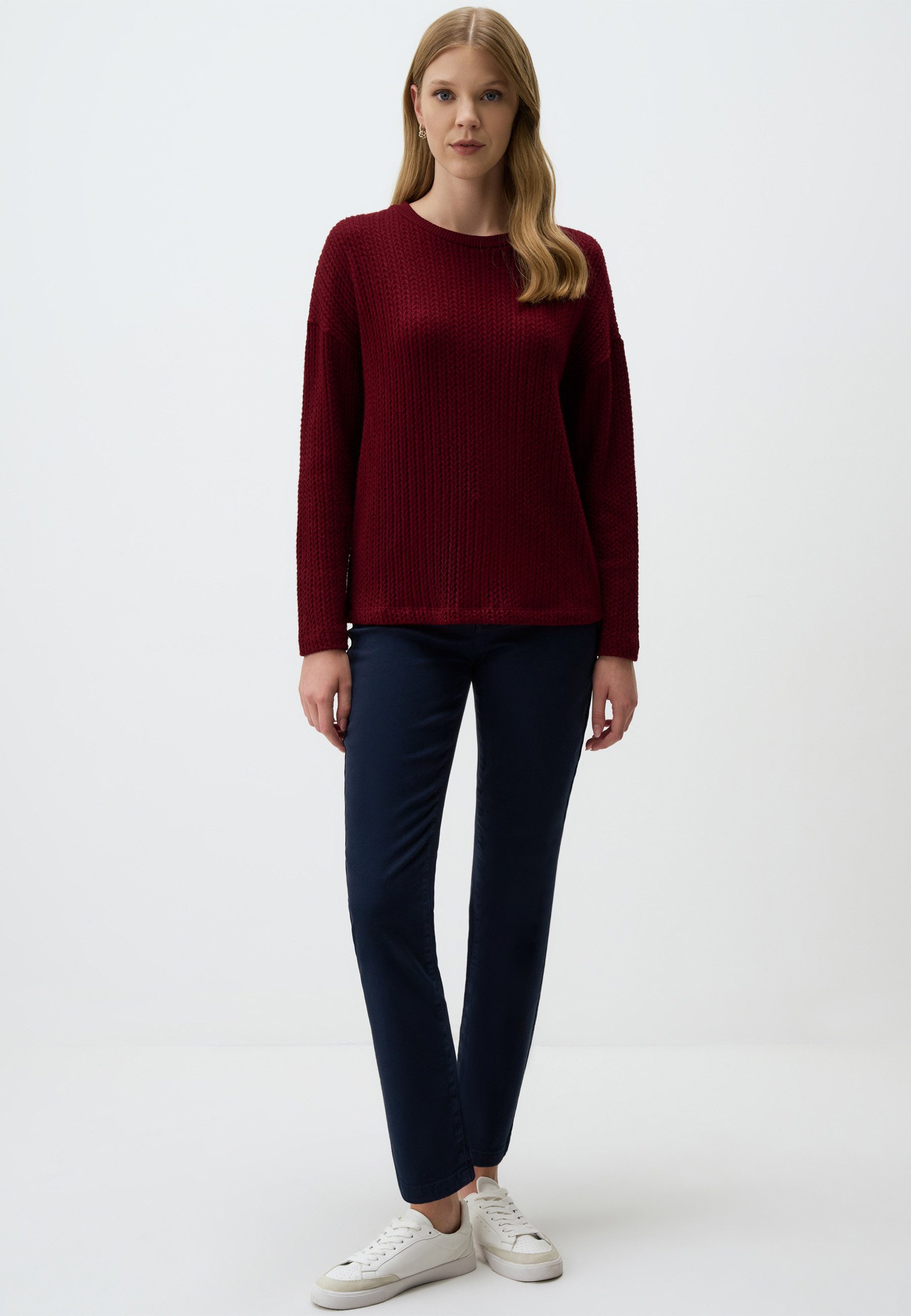 Jimmy Key Sweatshirt Gemustertes Strick-Sweatshirt Mit günstig online kaufen