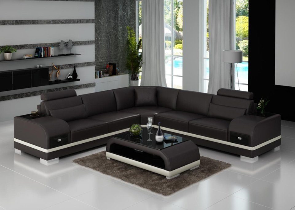 Wohnlandschaft JVmoebel Couch Ecksofa Eck Ecksofa, Modern Sofa Design Ledersofa
