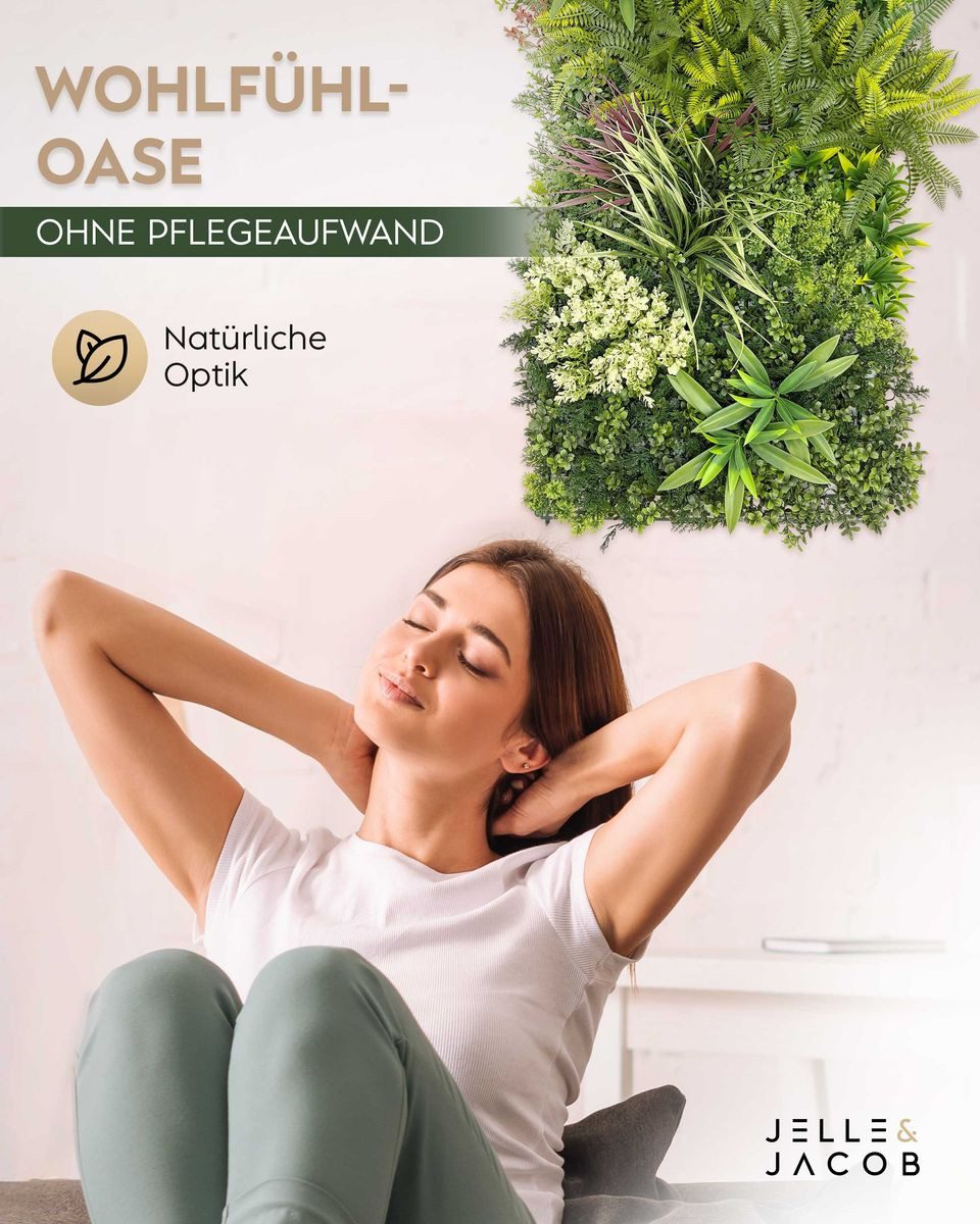 Kunstpflanze Künstliche Pflanzenwand Indoor & Outdoor, Blumenwand, Green Wa günstig online kaufen