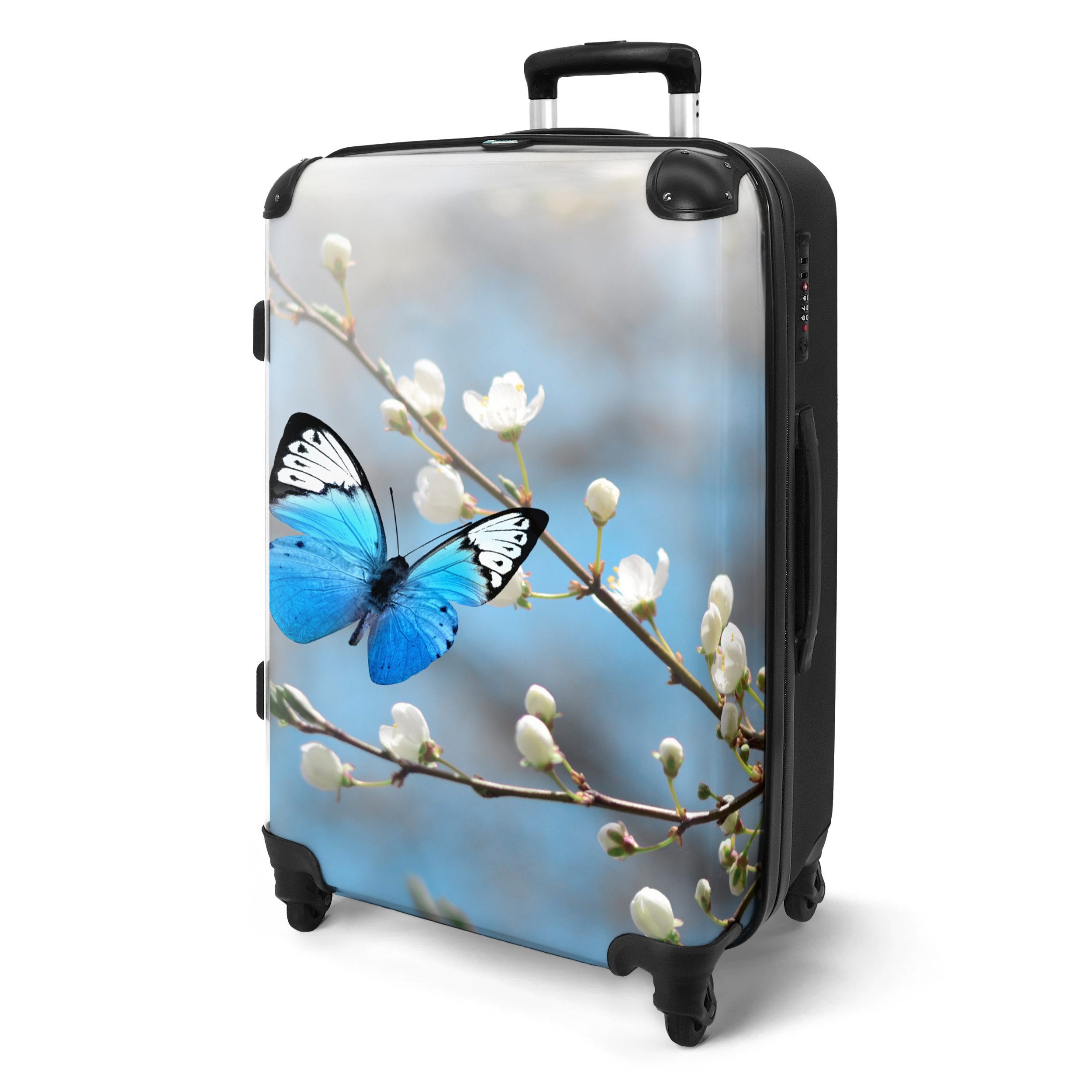 NoBoringSuitcases.com© Hartschalen-Trolley Blumen - Schmetterling - günstig online kaufen