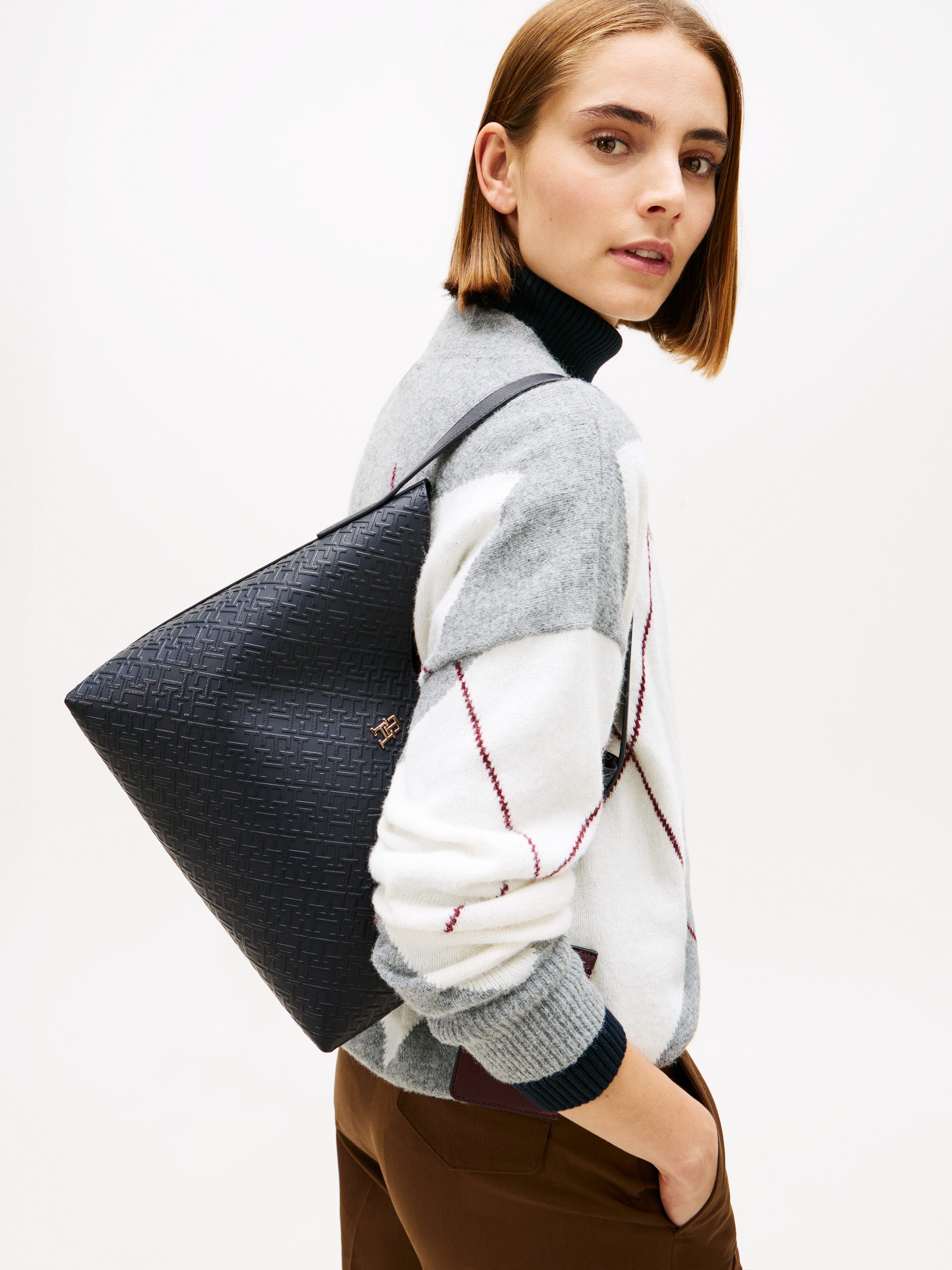 Tommy Hilfiger Schultertasche TH ICON SHOULDER BAG MONO (2-tlg., Abnehmbare günstig online kaufen