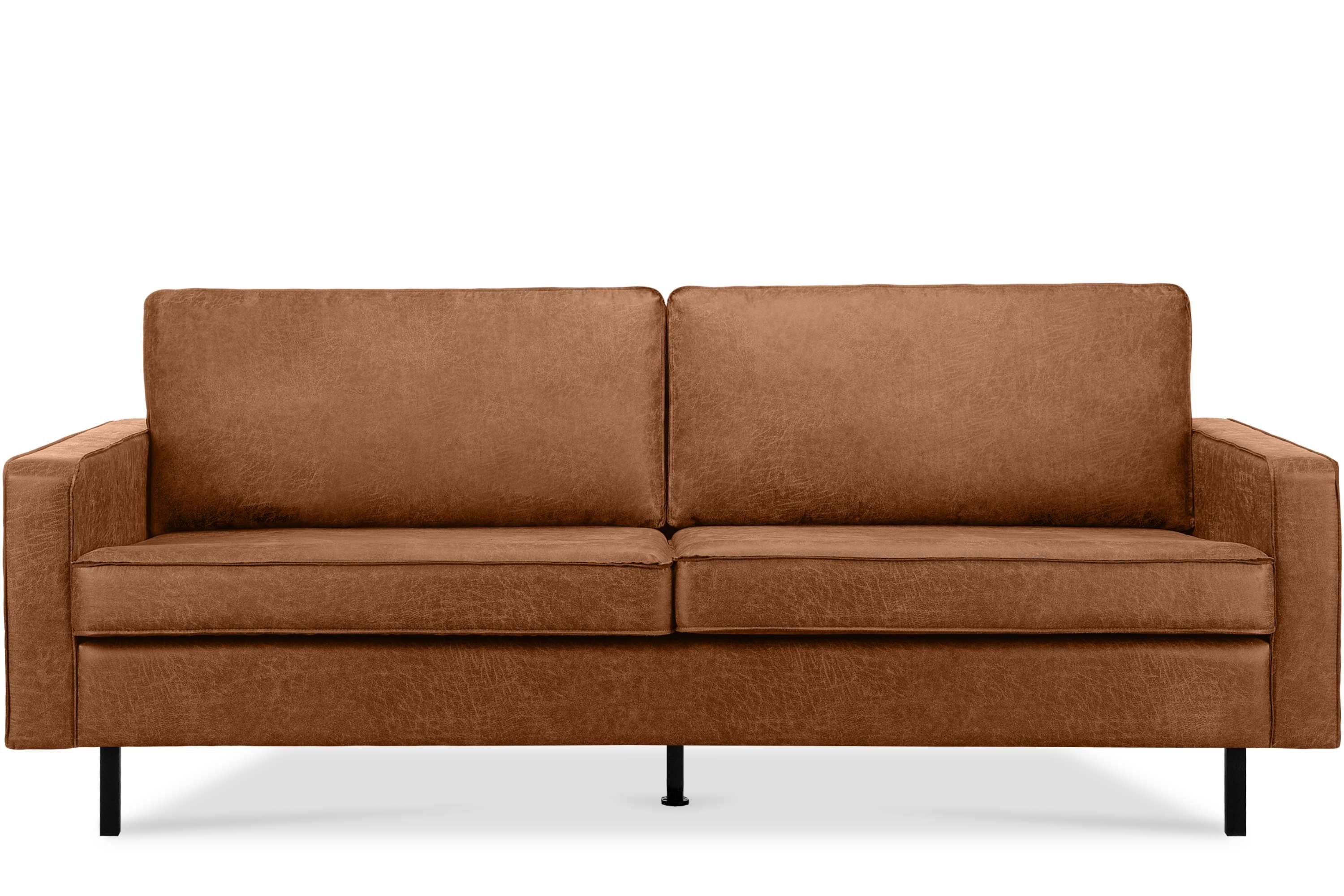 Konsimo 3-Sitzer INVIA Dreisitzer-Sofa, Grundschicht: Echtleder, auf hohen Metallfüßen, Hergestellt in EU rot | rot | rot
