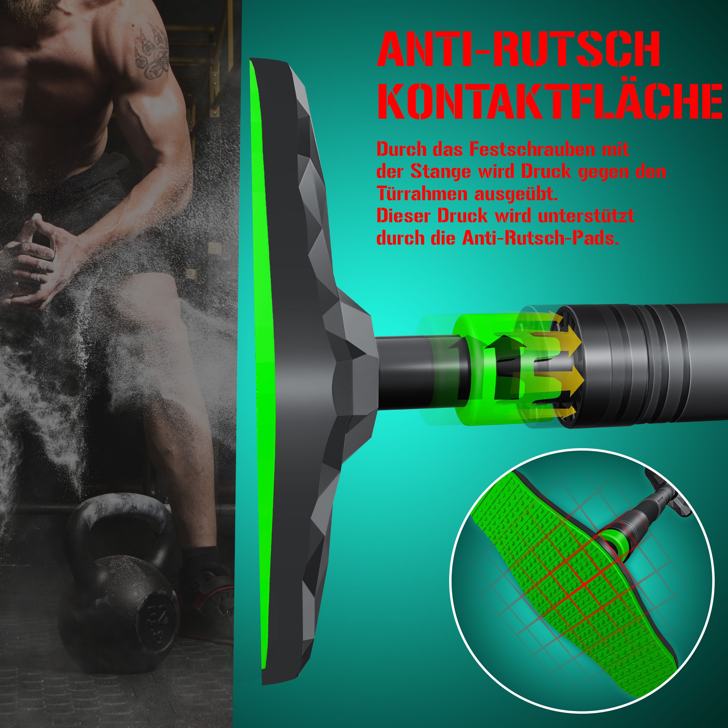 KESSER Klimmzugstange, Türrahmen verstellbar, Pull Up Bar Heimturnhalle