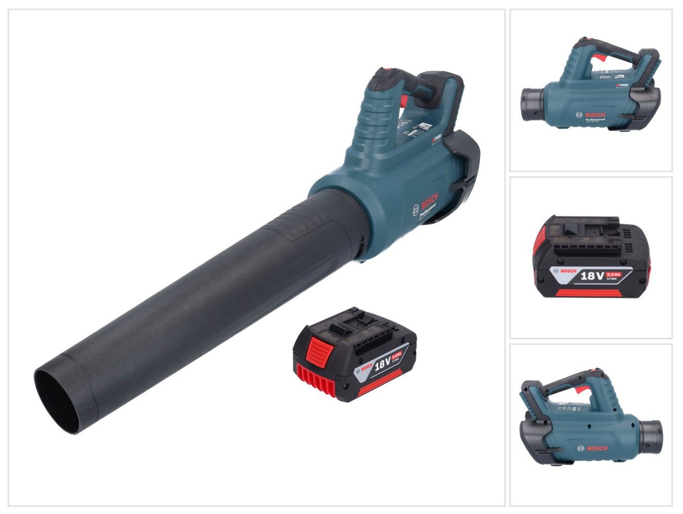 Bosch Professional Akku-Laubbläser GBL 18V-750 Professional Akku Gebläse 18 V BITURBO Brushless + 1x