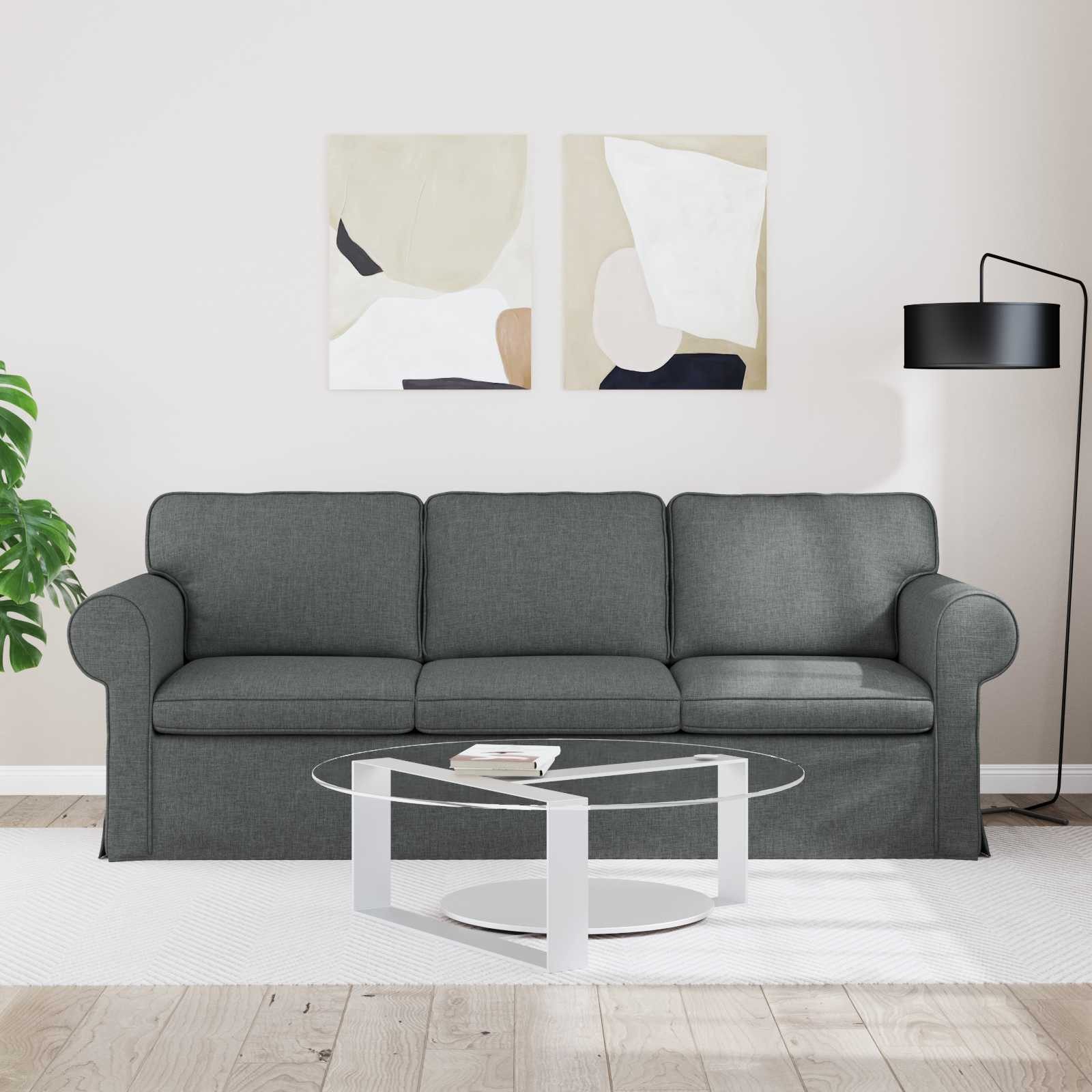 vidaXL Sofa Sofa Dunkelgrau 215 x 82 x 80 cm Stoff, 1 Teile – Bild 3 von 5