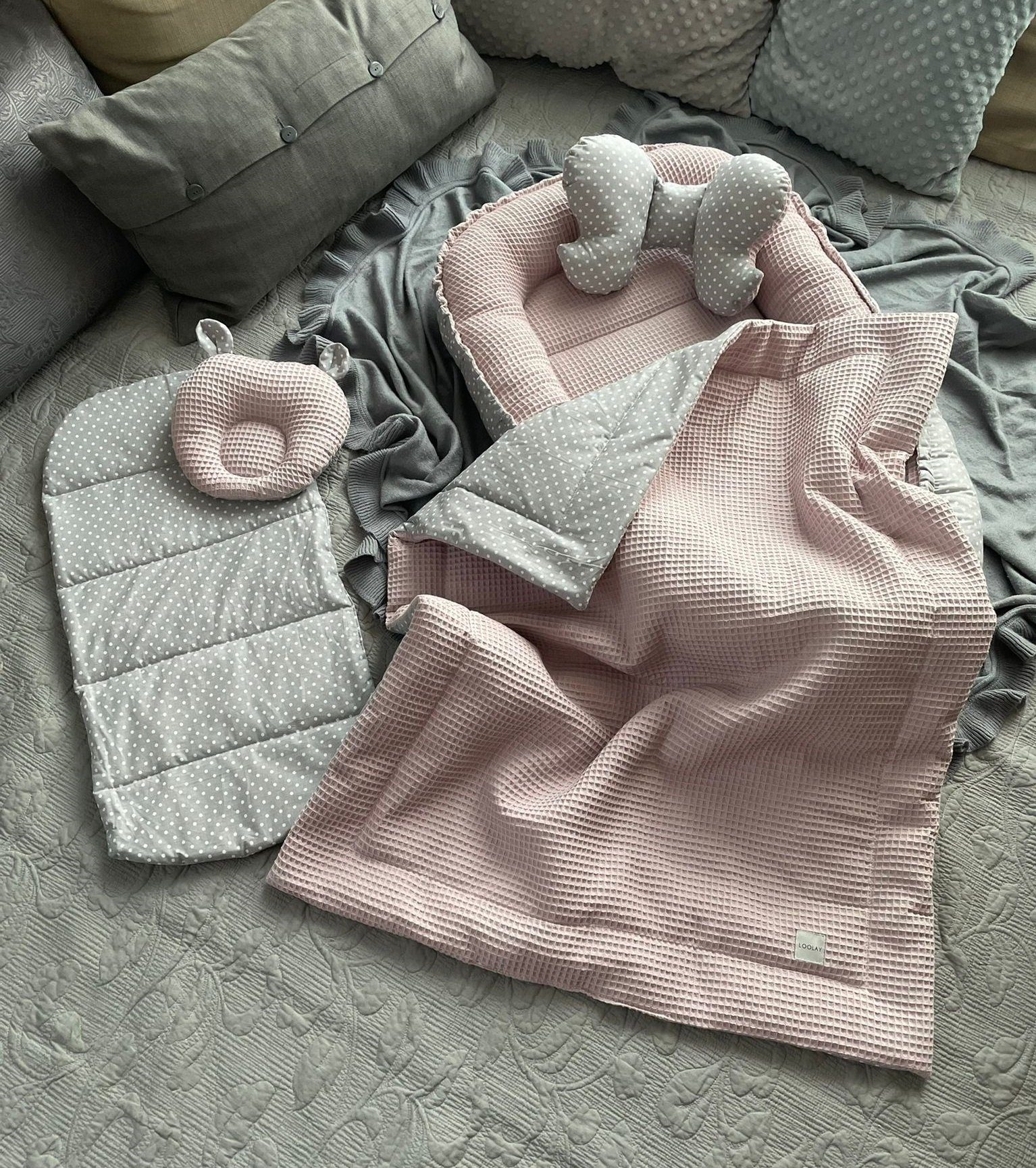 Loolay Bettnestchen WAFFELPIQUE Baumwolle BABYNEST Babykokon Neugeborene Ba günstig online kaufen