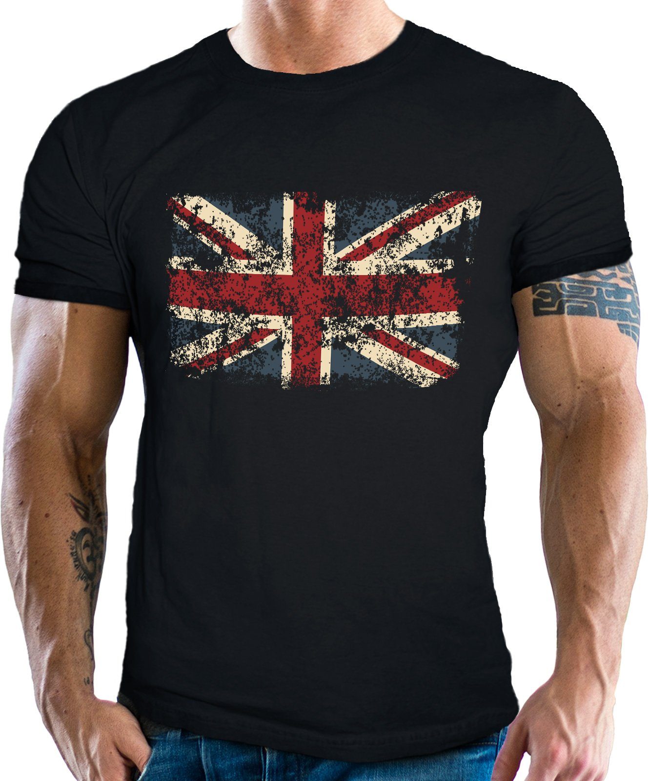 Look T-Shirt Union Jack United BANDIT® im Kingdom: retro vintage GASOLINE