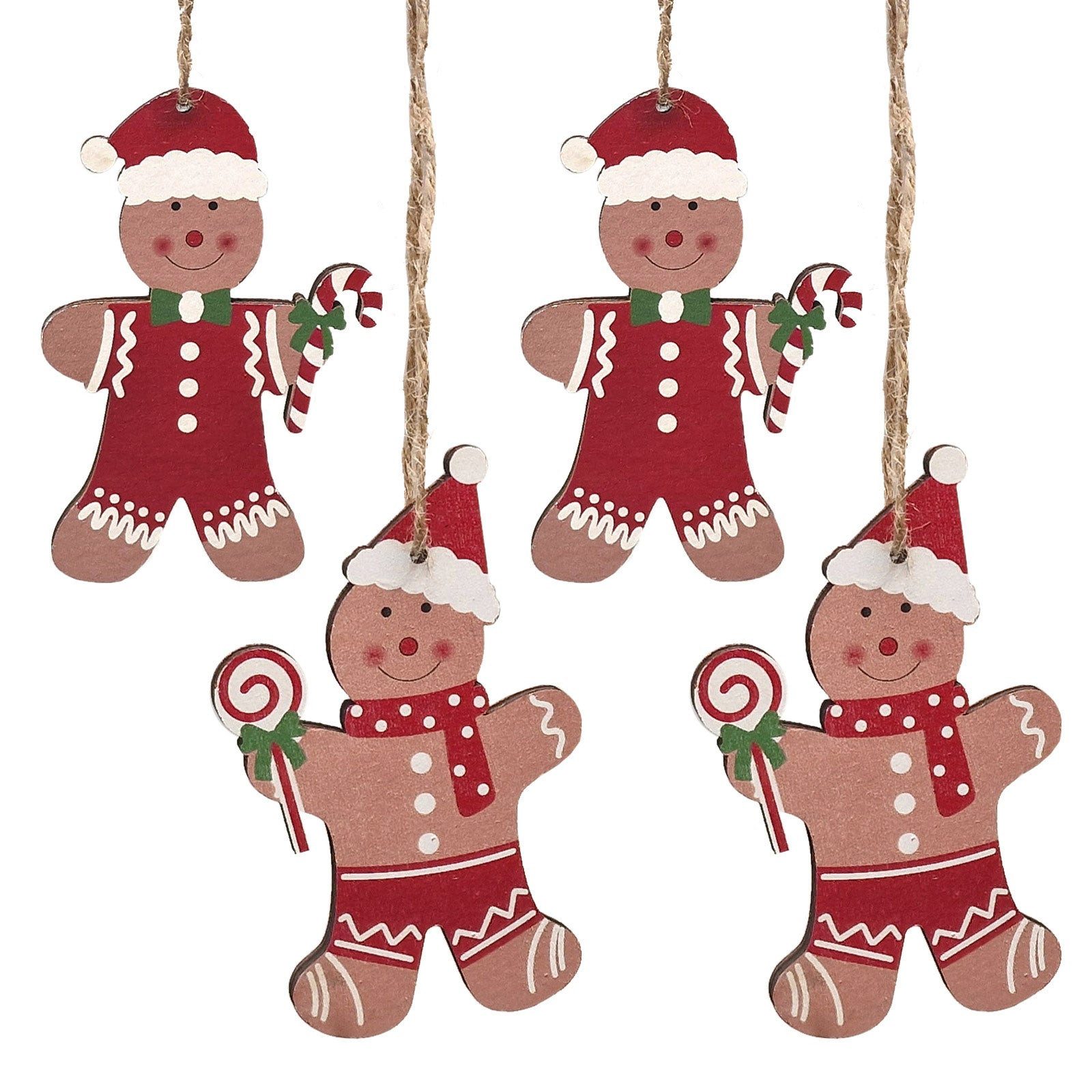 Logbuch-Verlag Dekofigur 4 Lebkuchenmann Holzanhänger Weihnachtsdeko zum Au günstig online kaufen