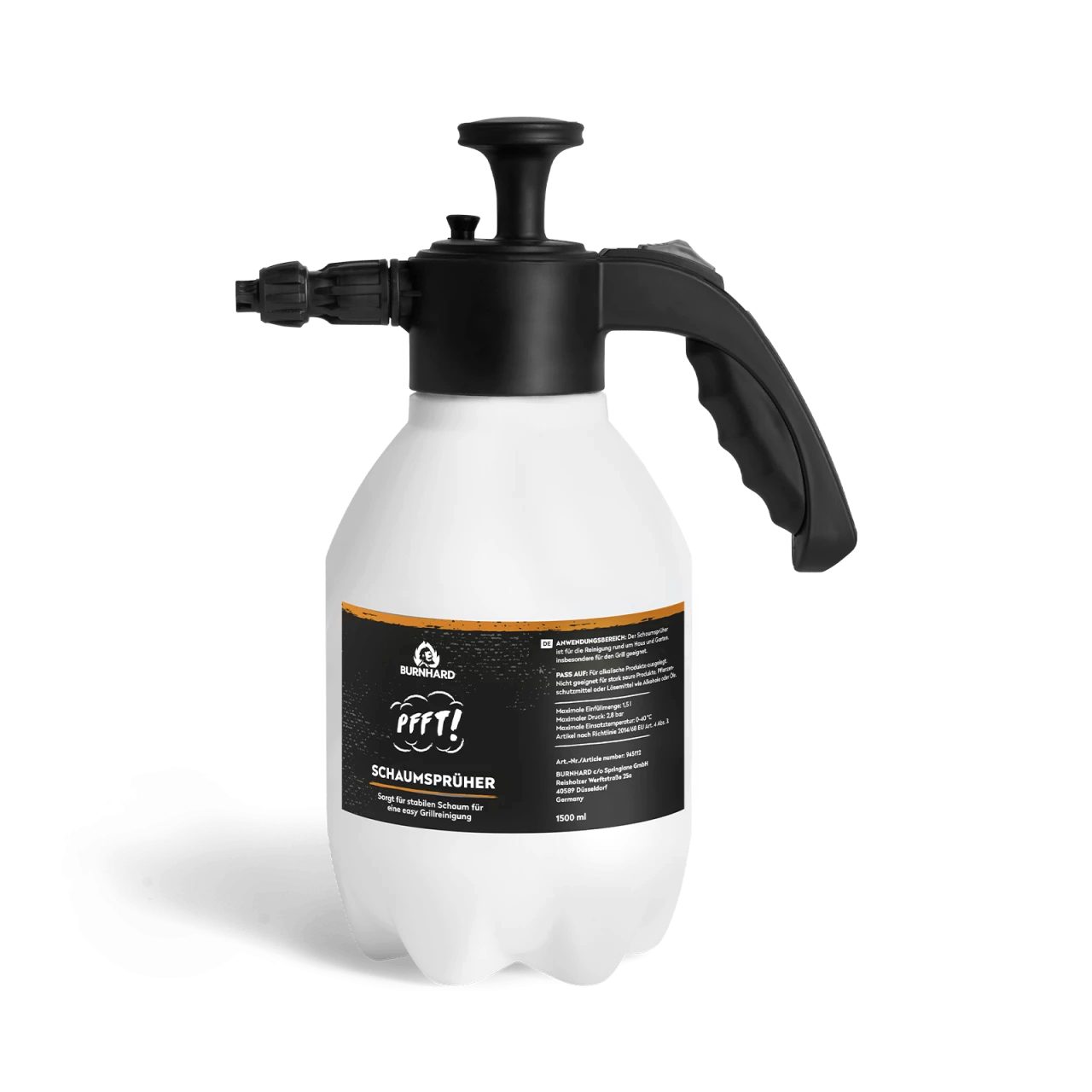BURNHARD® Drucksprühgerät, (Schaumsprüher 1,5L, Drucksprüher mit Pumpfunktion, ideal für Grillreiniger)