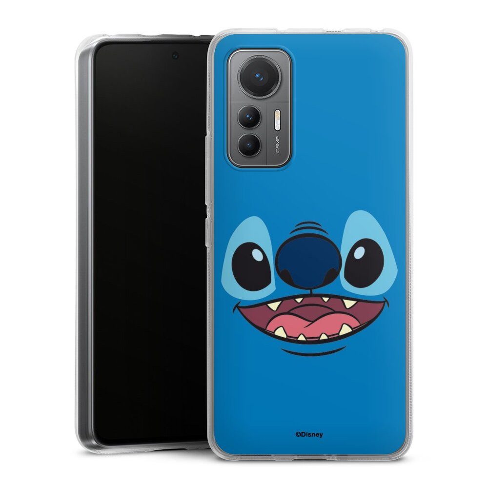 DeinDesign Handyhülle Lilo & Stitch Disney Offizielles Lizenzprodukt Stitch Closeup, Xiaomi 12 Lite 5G Silikon Hülle Bumper Case Handy Schutzhülle