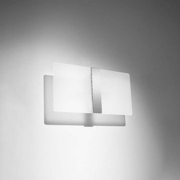 etc-shop Wandleuchte, Leuchtmittel nicht inklusive, Wandleuchte Wohnzimmerleuchte Wandlampe Glas Stahl Weiß