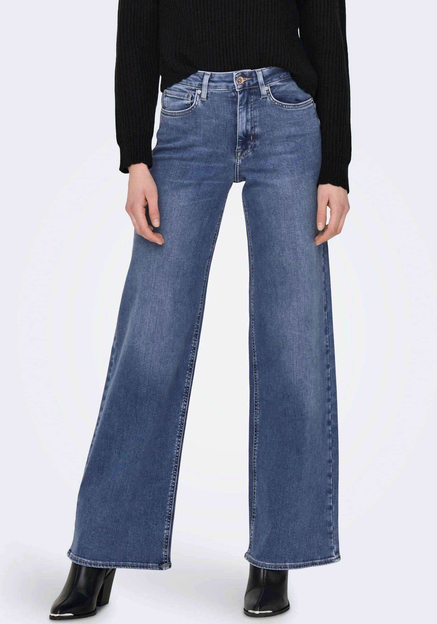 High-waist-Jeans ONLMADISON BLUSH HW WIDE DNM CRO372 NOOS
