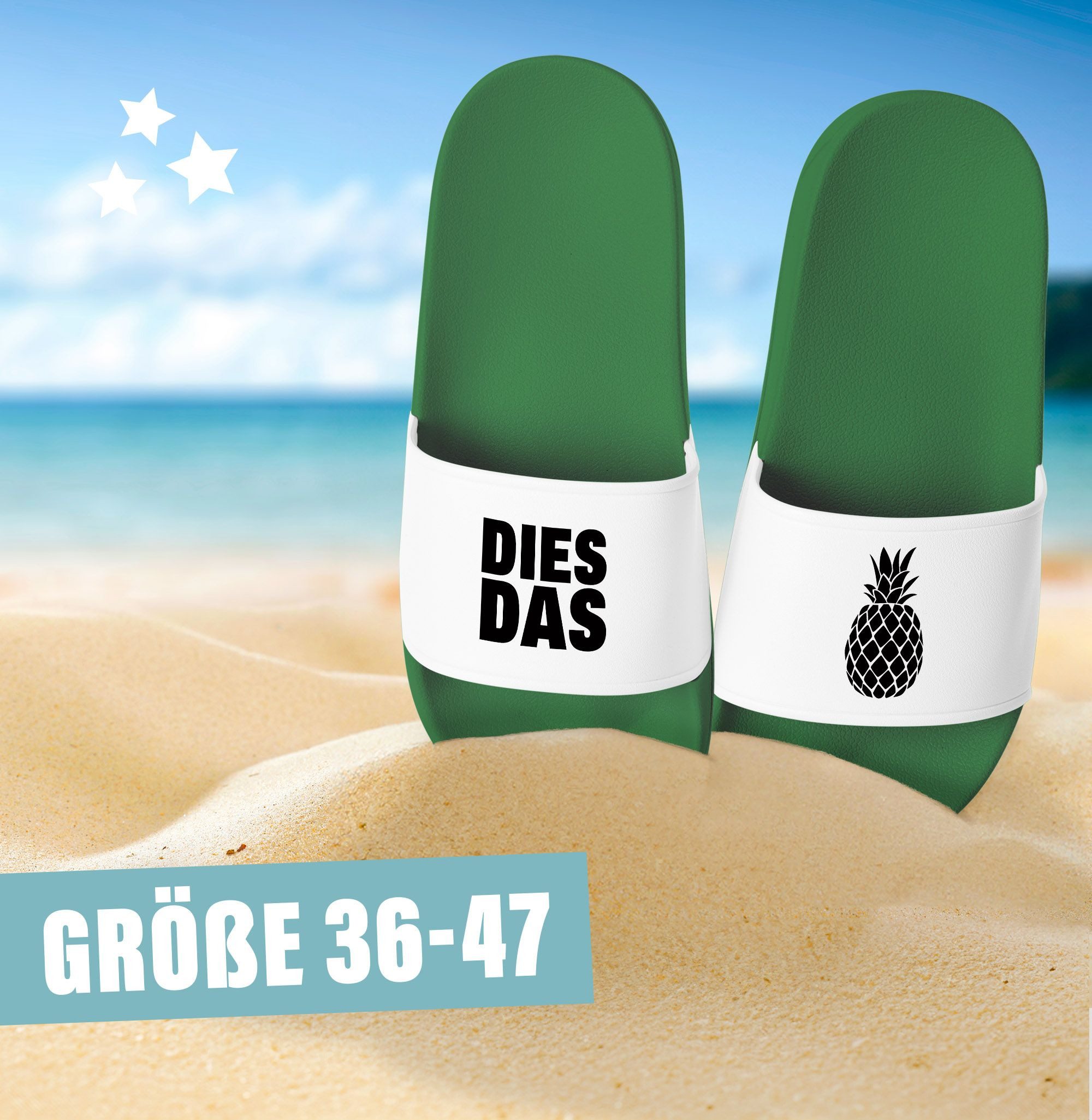 MoonWorks Badeschlappen mit Spruch Ananas-Motiv, Witzige Meme-Slides für Badesandale