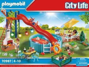 Playmobil® Konstruktions-Spielset Poolparty mit Rutsche (70987), City Life, (159 St), Made in Germany