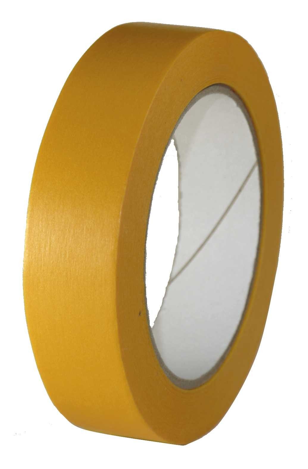 varivendo Kreppband Goldband Malerband Abdeckband 25mm x 50m gelb 36 Rollen (Rollen, 36-St., Maler Goldband) Kreppband malerklebeband malerkrepp klebeband lackiererklebeband