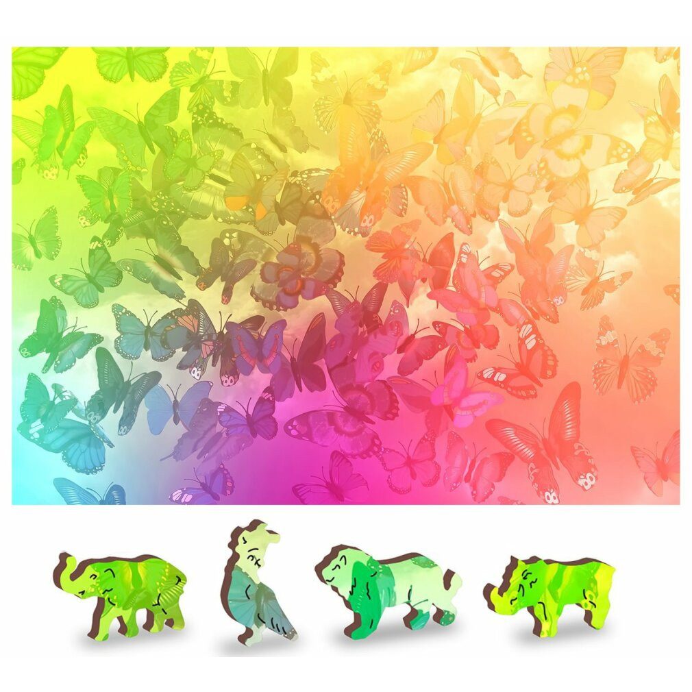Wooden City Puzzle Holzpuzzle Schmetterlingstraum 2in1, 75 Teile ECO, Puzzleteile