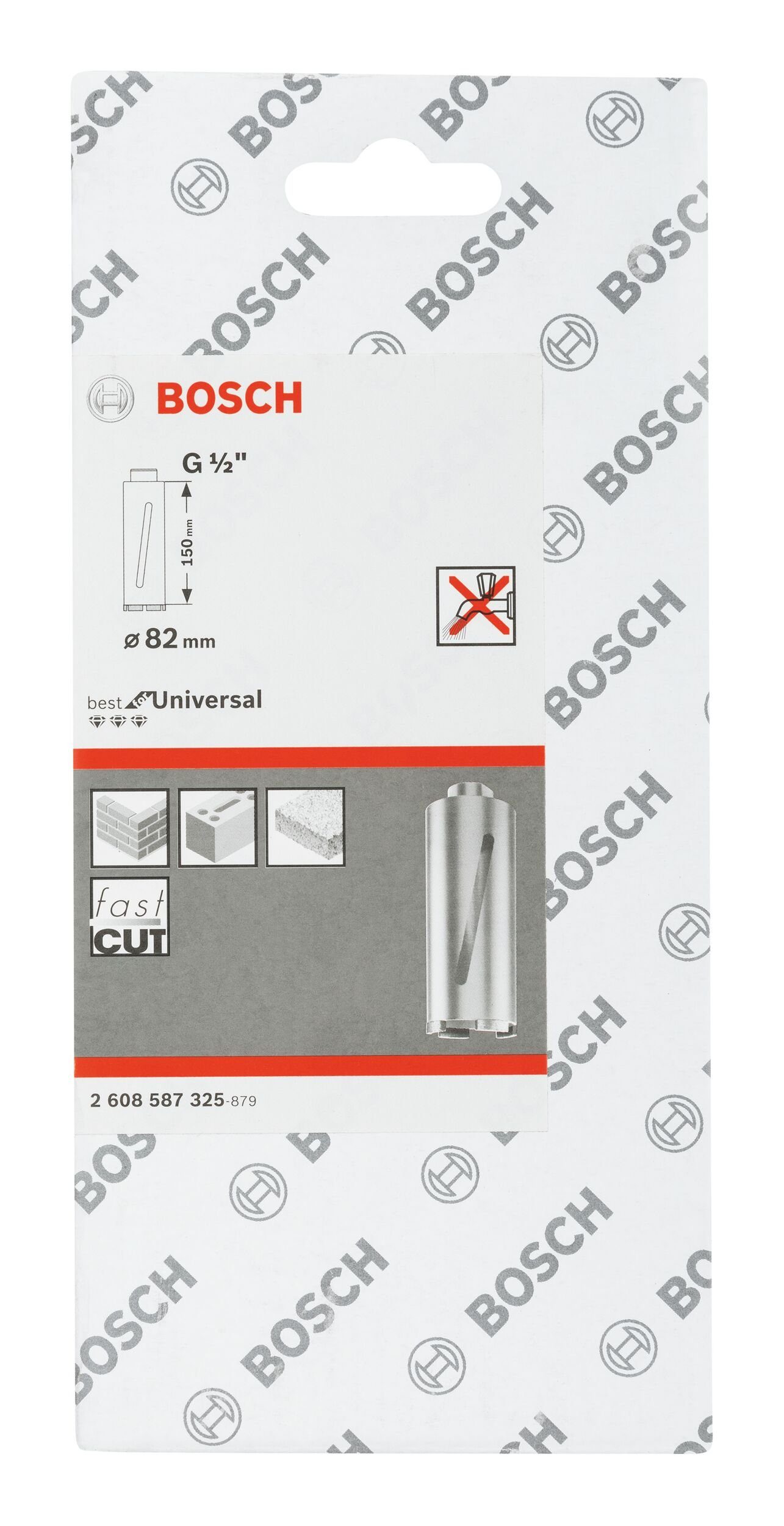 BOSCH Bohrkrone, Ø 82 G1/2" 5 Best x 82 - Segmente mm, Universal for Diamanttrockenbohrkrone