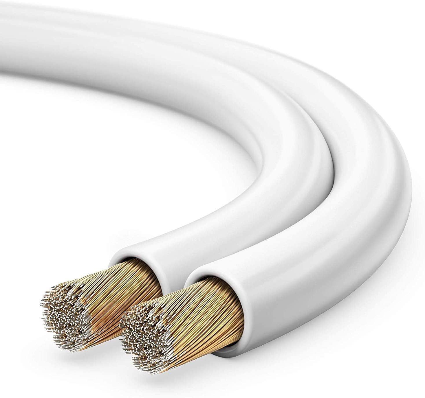 sonero Lautsprecherkabel 2x1,5mm², CCA 50,0m, weiß Audio-Kabel