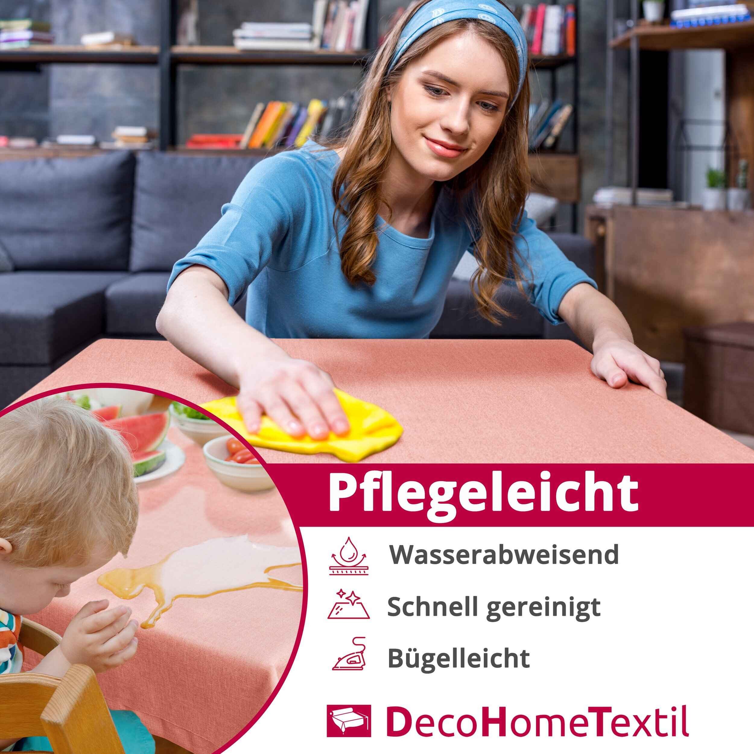 DecoHomeTextil Heimtextilmanufaktur Tischdecke Leinen Optik Tischdecke Tisc günstig online kaufen