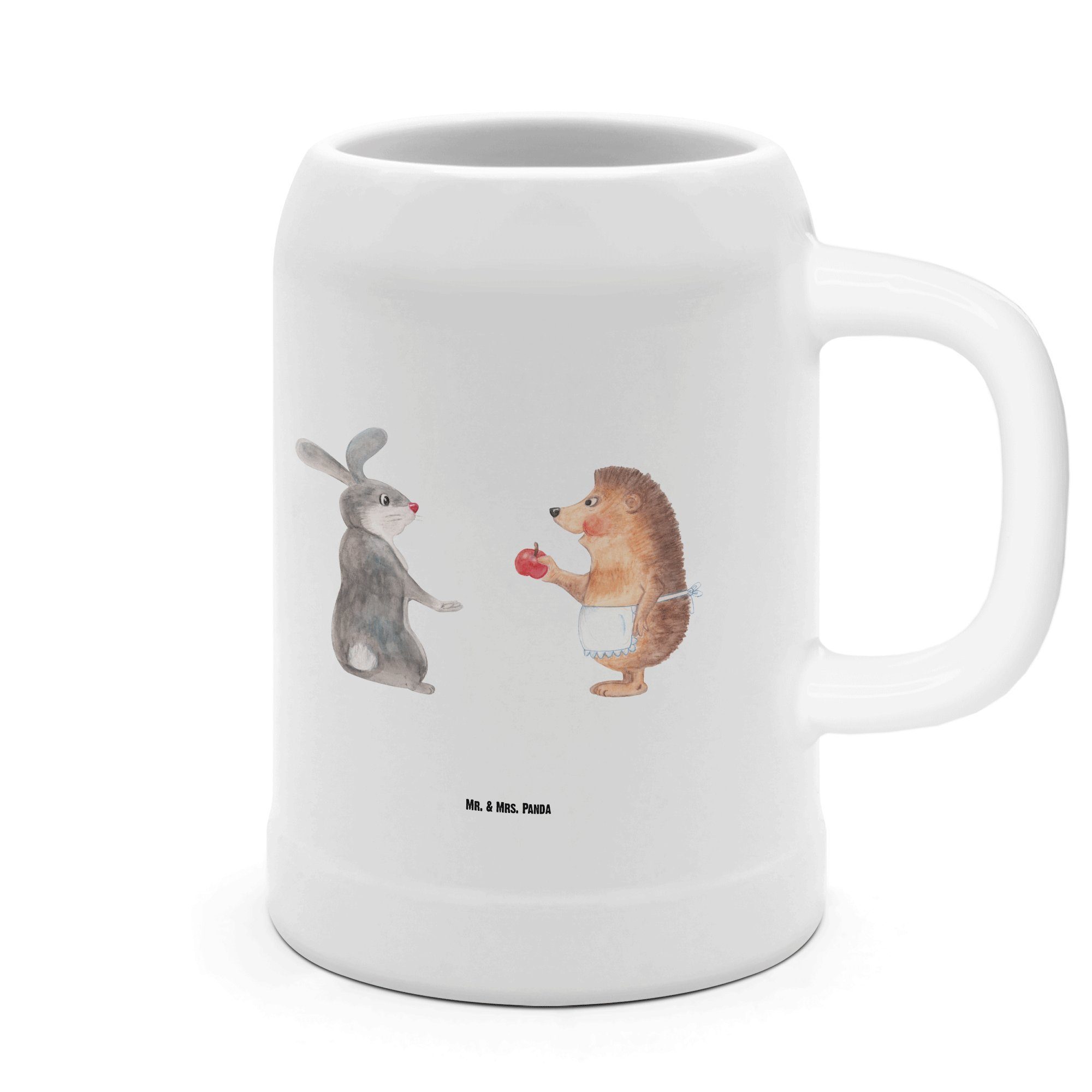 Mr. & Mrs. Panda Bierkrug Hase Igel Weiß Geschenk, Spruch