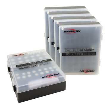 ANSMANN AG 5x Batteriebox für 48 Stk. AAA, AA & 9V Akkus inkl. Akkutester Akku