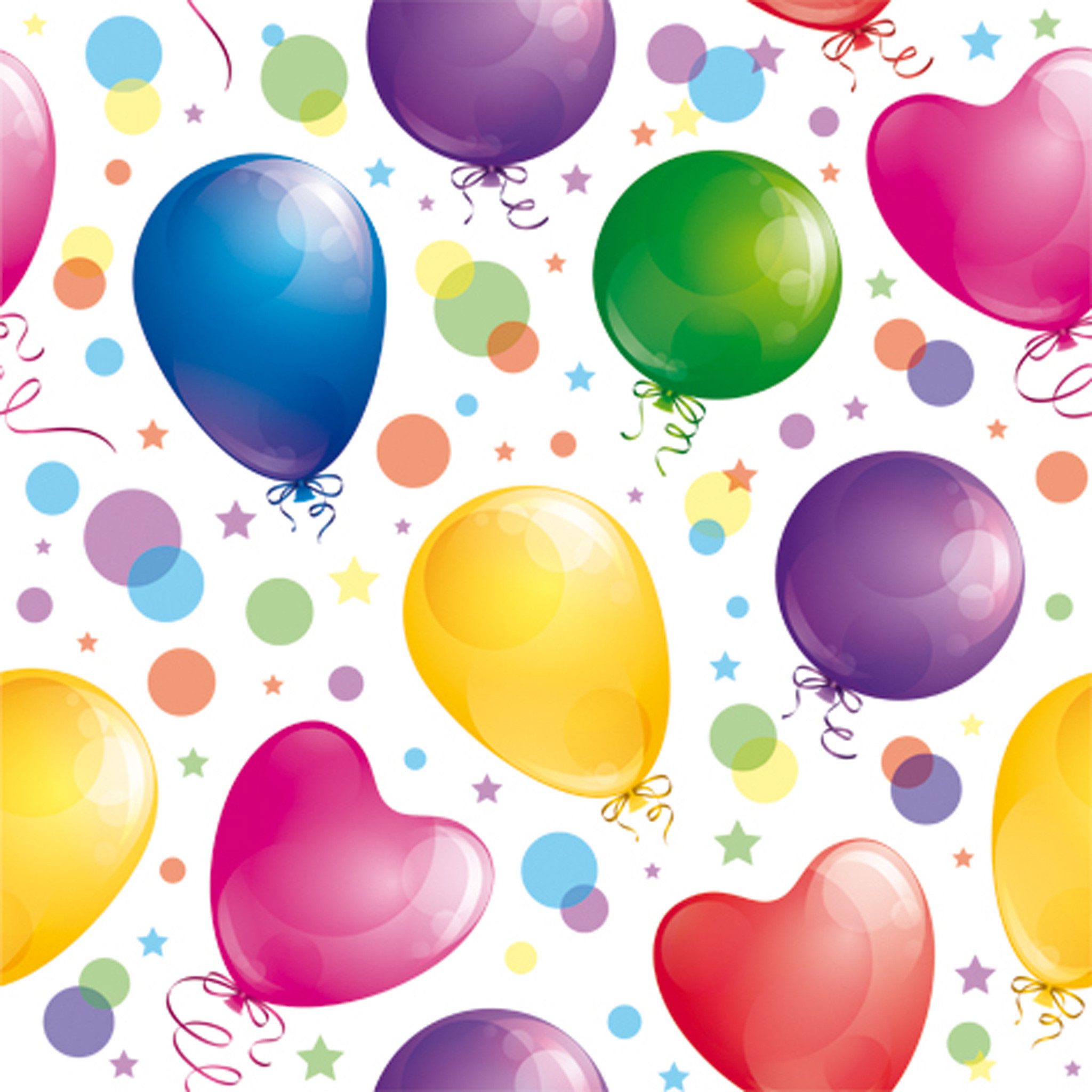 ti-flair Papierserviette, Салфетки Papier 33x33cm 3-lagig Luftballons 20 Stück Bunt