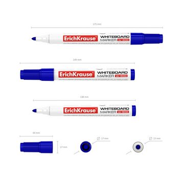 Erich Krause Whiteboard Marker, Whiteboard Marker W-500 Rundspitze 0,8-2,5 mm 4er Set