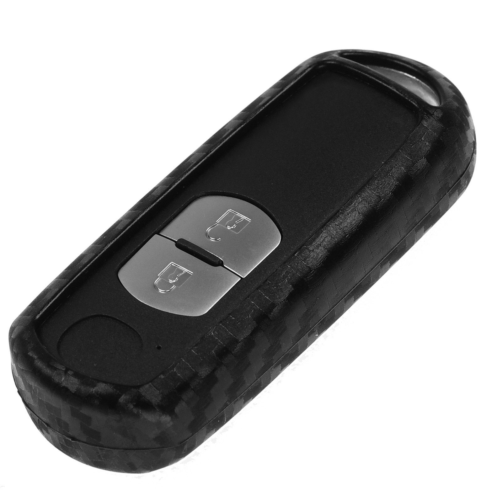 mt-key Schlüsseltasche Autoschlüssel Softcase Silikon 2 2 6 Look, MX-5 Mazda im Schutzhülle 3 Carbon SMARTKEY CX-5 für Tasten KEYLESS Tasten 2 CX-3