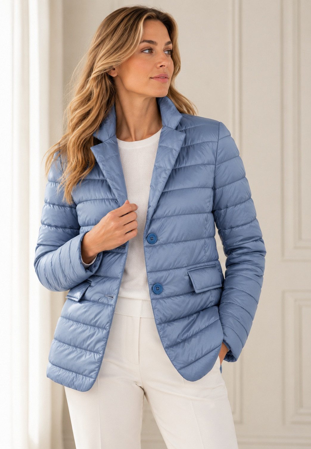 MILESTONE Steppjacke MSLilo eleganter quer gesteppter Long-Blazer