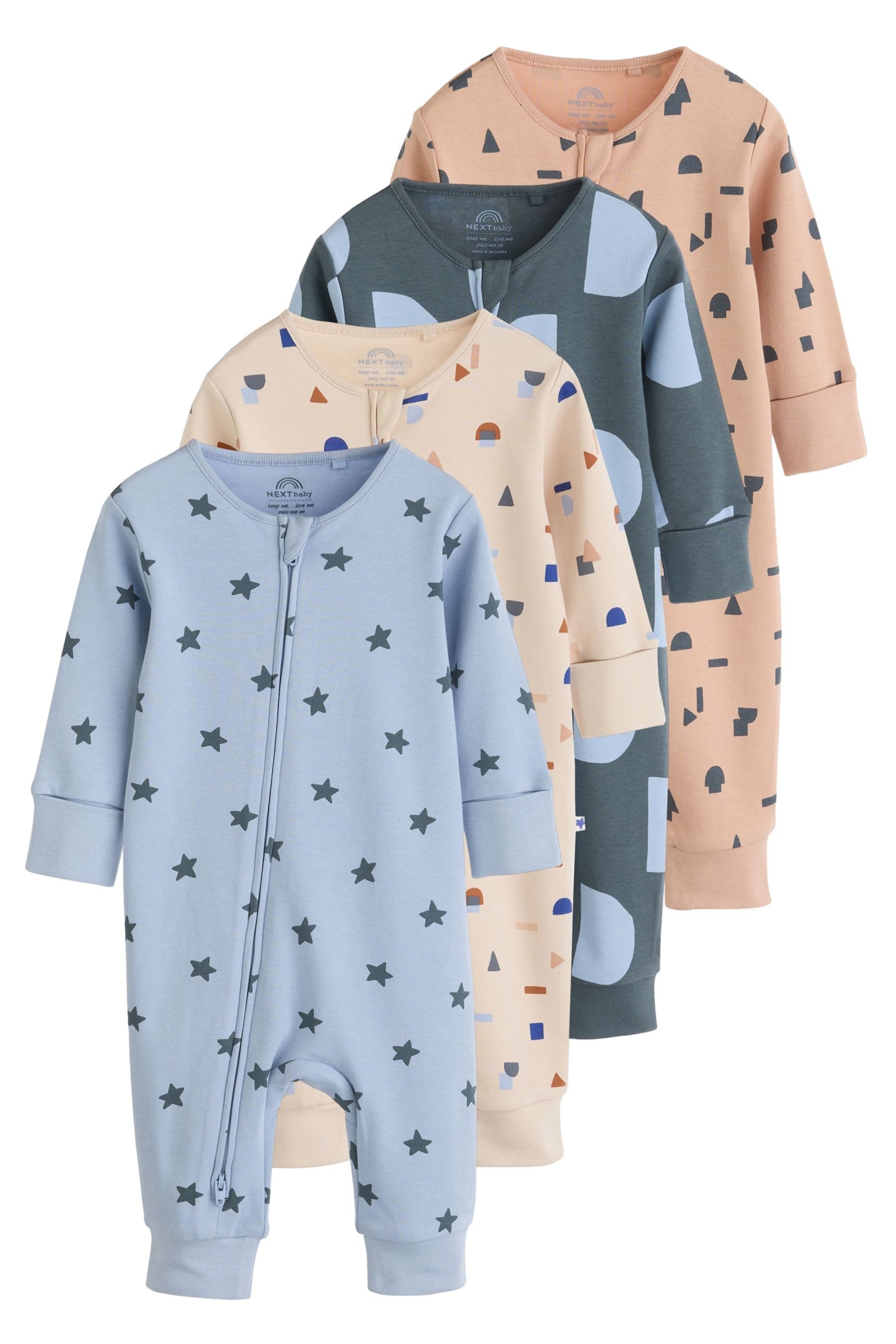 Schlafoverall Fußlose Baby-Schlafanzüge mit Print, 3er-Pack