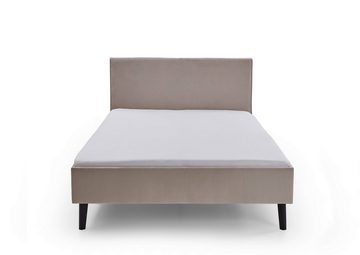 Faizee Möbel Bett [Leira 140x200/180x200] Polsterschlafzimmerbett Eichenholz Stoffbezug