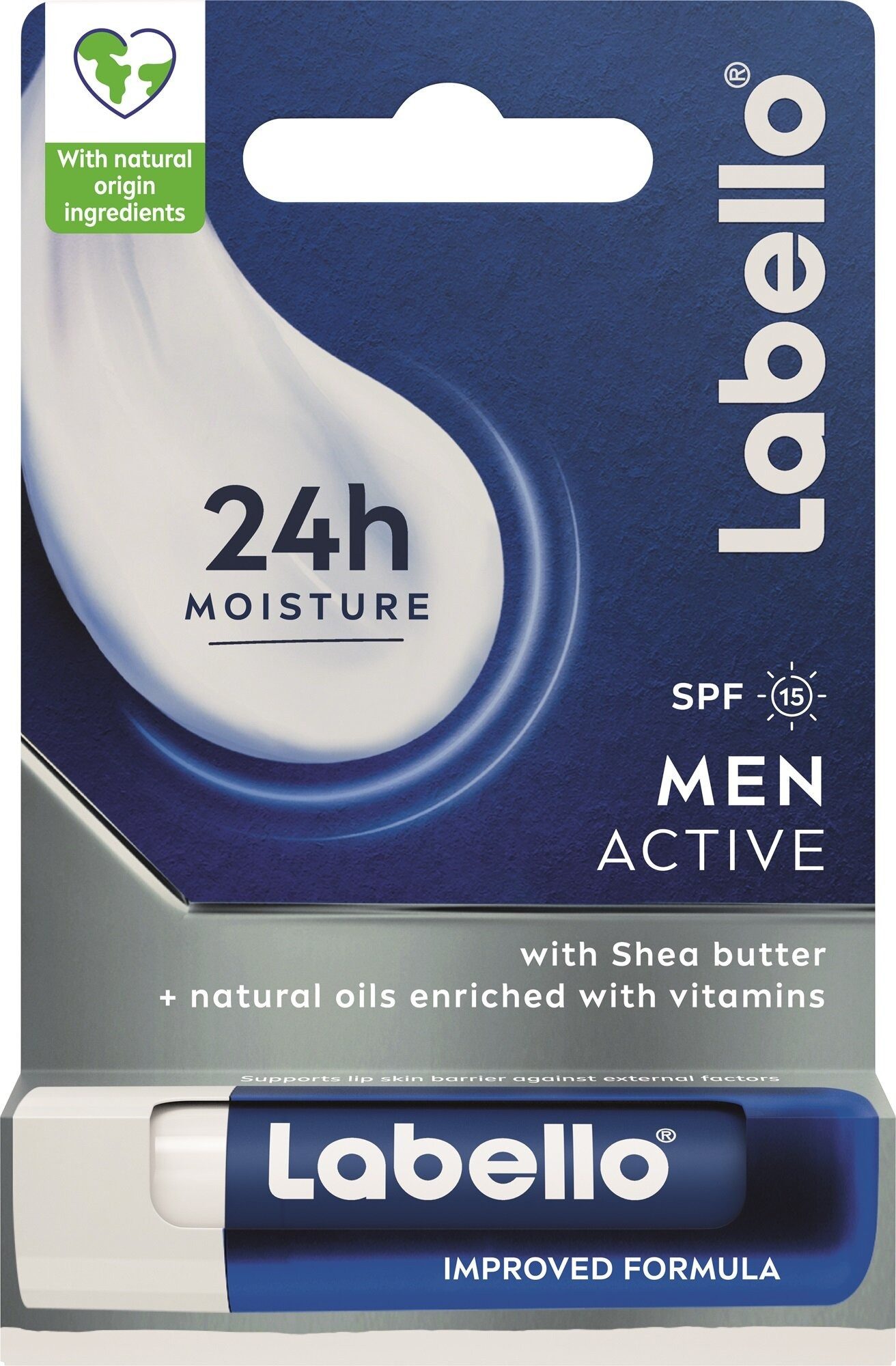 Labello Lippenbalsam Labello Men Active 24h-Feuchtigkeits-Lippenbalsam SPF15