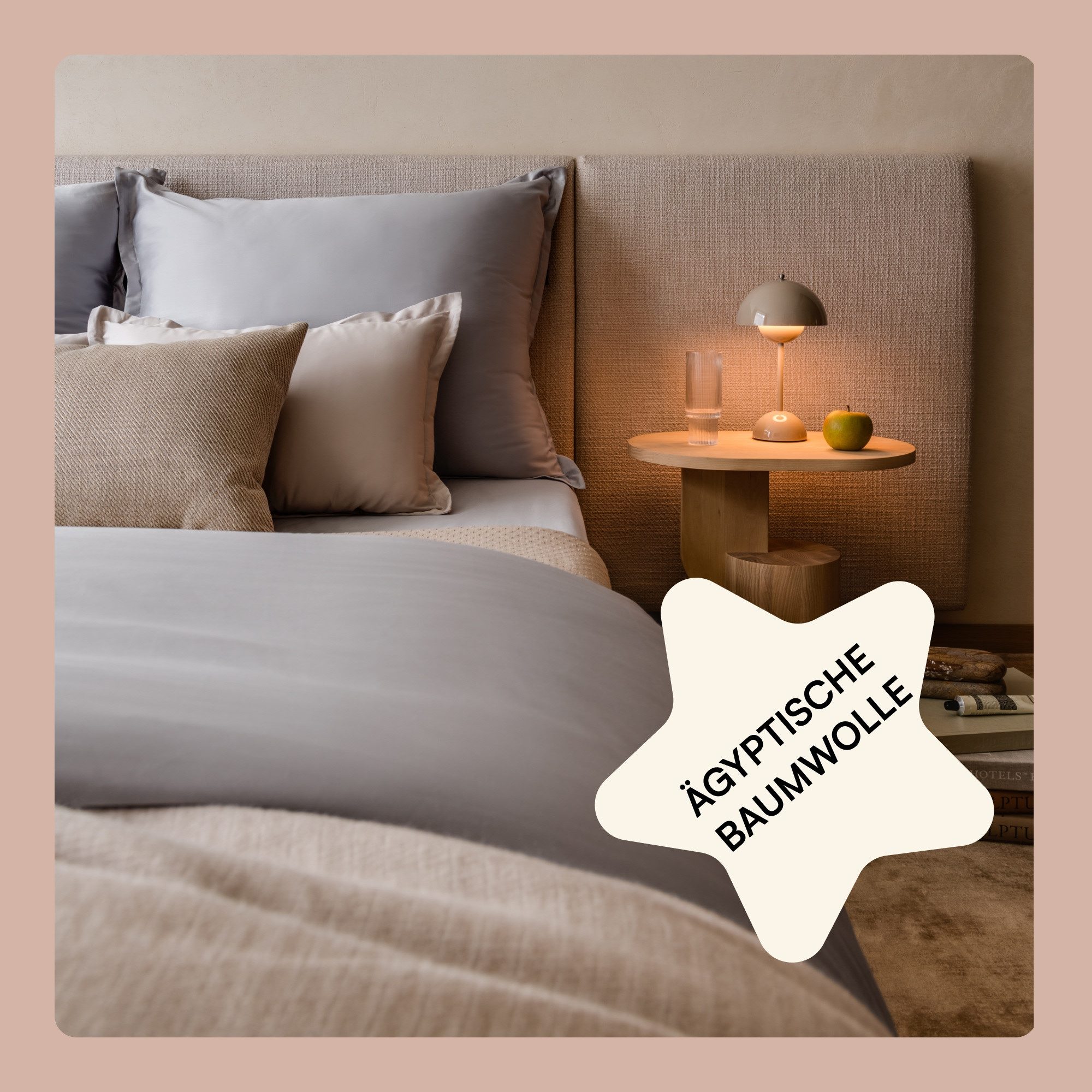 Amqua Bettwäsche Luxus Mako Satin, 100% ägyptische Baumwolle Premium Bettwäsche-Set, Reißverschluss