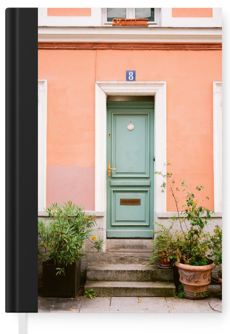 Pastell 98 MuchoWow A5, Notizbuch Haushaltsbuch Journal, Notizheft, Tagebuch, Paris Tür Seiten, - Architektur, - Merkzettel, -