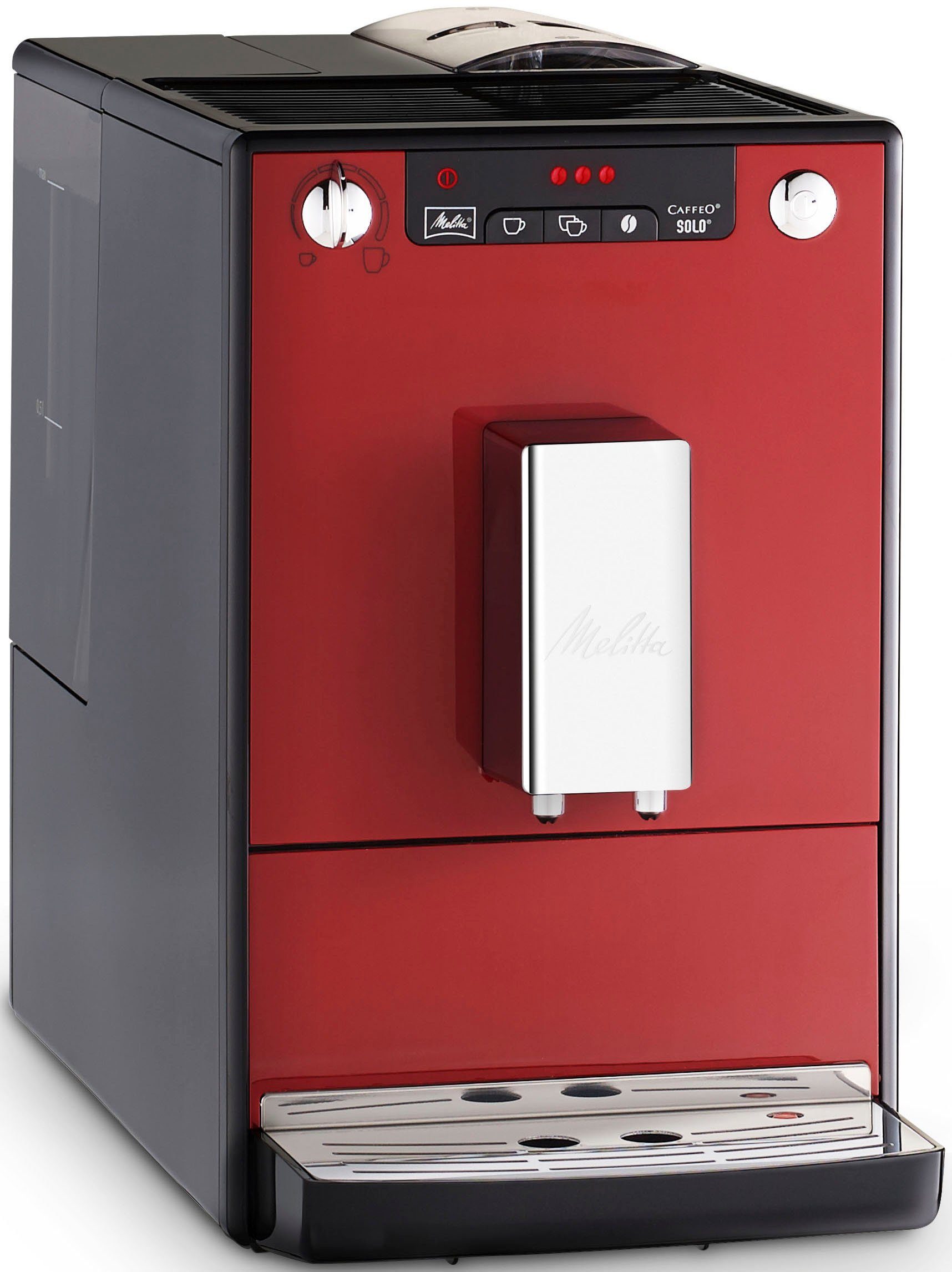Melitta Kaffeevollautomat Solo® E950-204, chili-red, Perfekt für Café crème  & Espresso, nur 20cm breit, 2 Tassen zeitgleich befüllen: Double Cup Mode