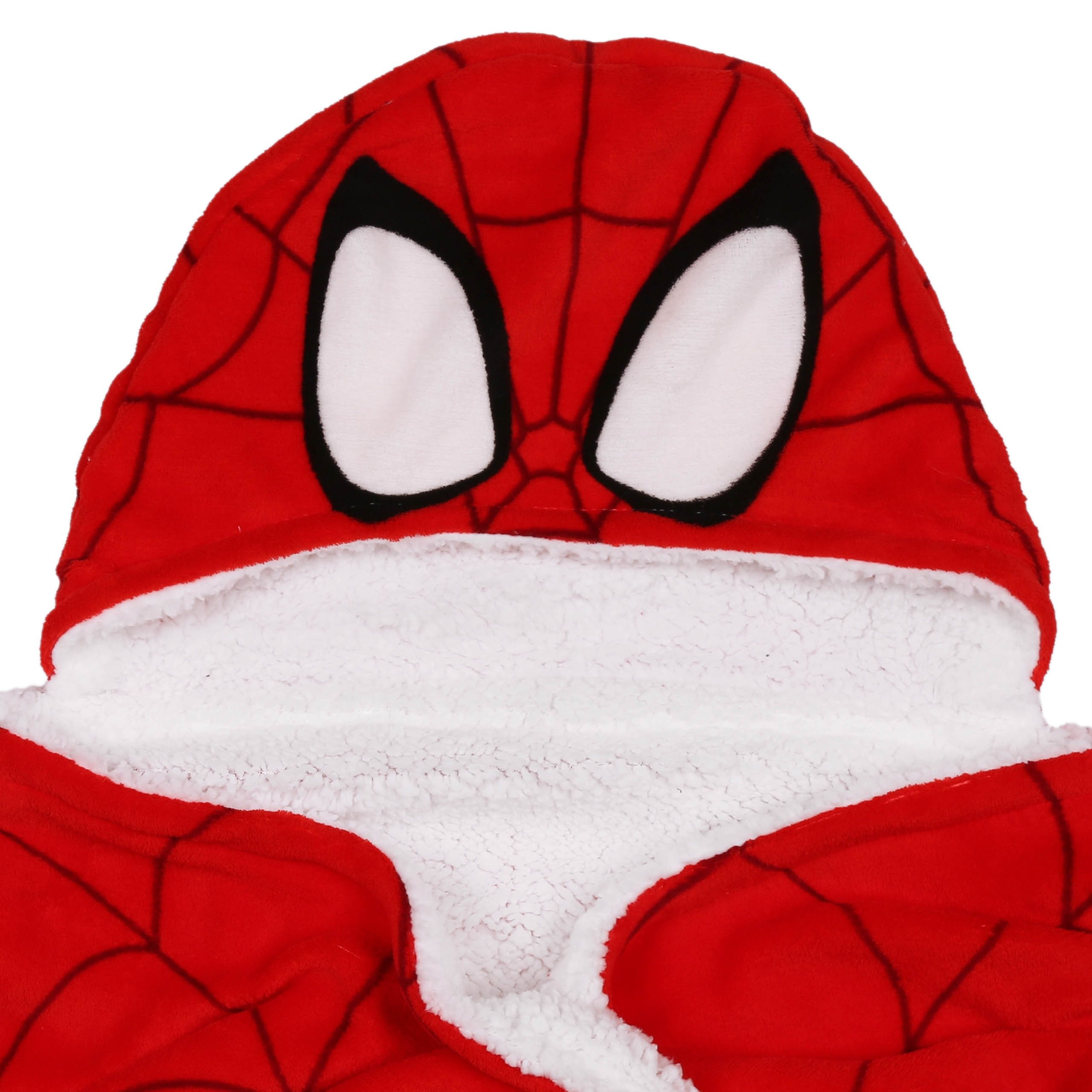 MARVEL Weihnachtspullover MARVEL Spider-Man warme Kapuzendecke SHERPA für Jungen 120x150 cm