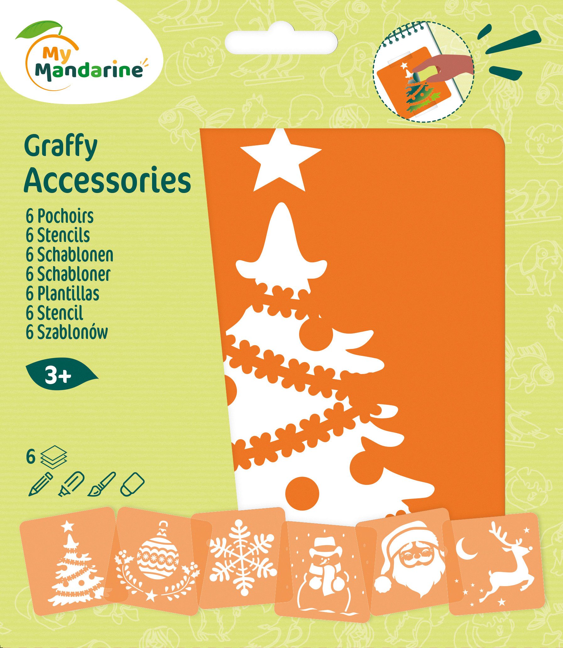 My Mandarine Motivschablone Kinder-Schablonen, 6 Stück