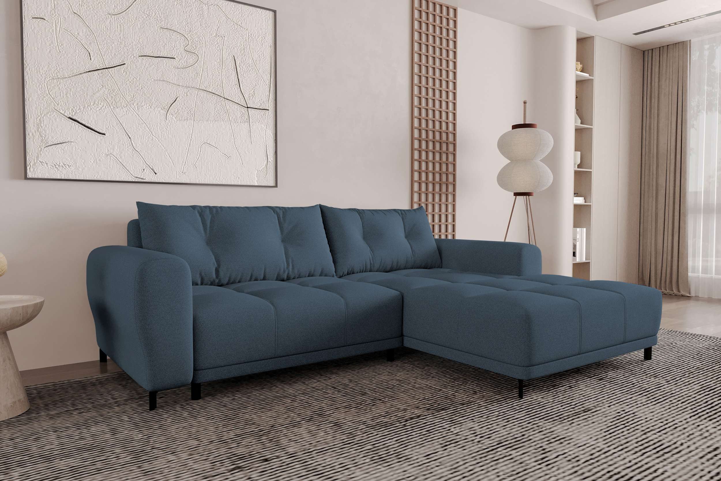 99rooms Ecksofa Massimo, Sofa L-Form, Eckcouch, mit Schlaffunktion,Rundumbezug, in Strukturstoff NEVE