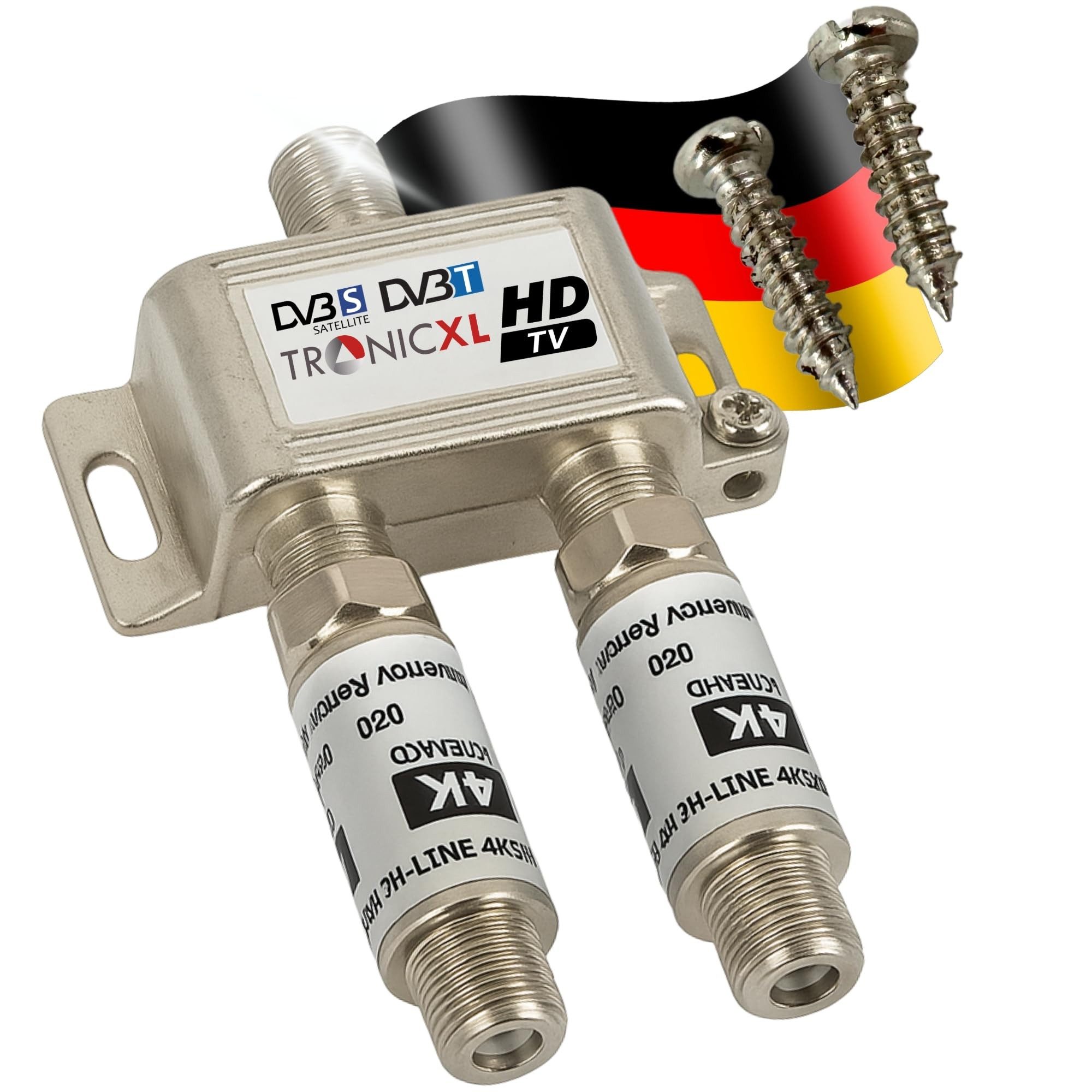 2-fach Sat Splitter 40dB Verstärker Antennenverteiler DVB-S2 DVB-T2 Leistungsverstärker