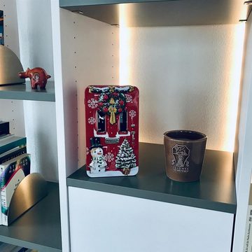 POWERHAUS24 Keksdose Blechdose "weihnachtliche Haustür" mit Innendekor, 20,5 x 12 cm, für, Blech, (Spar-Set)