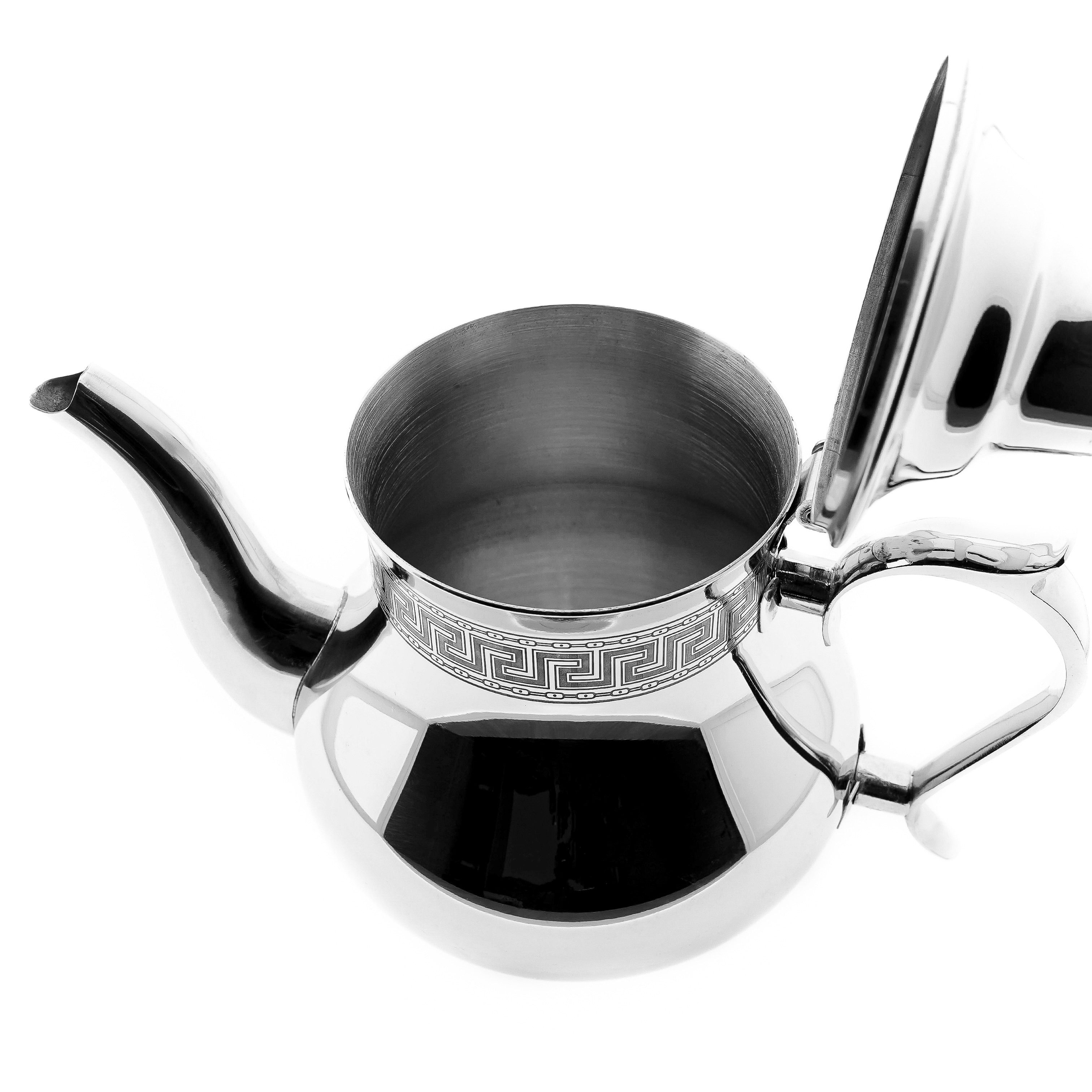 Sunay Teekocher Orientalischer Teekocher aus Edelstahl in Silber