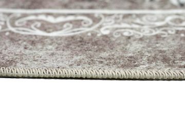 Teppich Teppich design Wohnzimmerteppich Blumen waschbar in braun creme, Teppich-Traum, rechteckig, Höhe: 0.5 mm