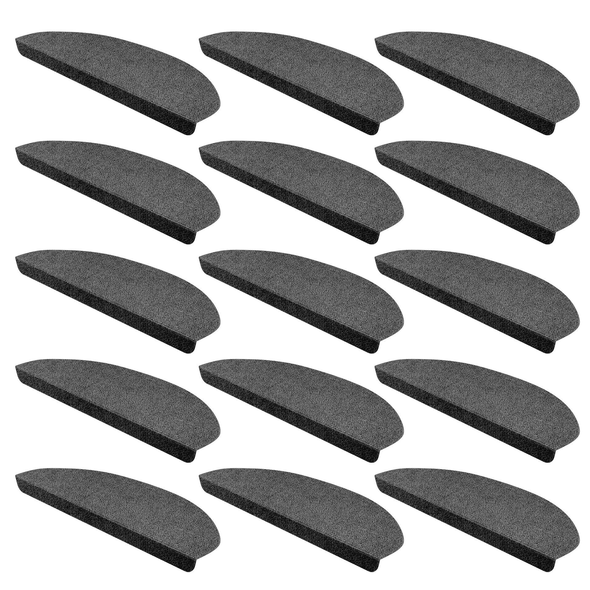 StickandShine Stufenmatte 15 Stück Stufenmatten Treppenschutz Treppenmatte Stufenmatte, Halbrund