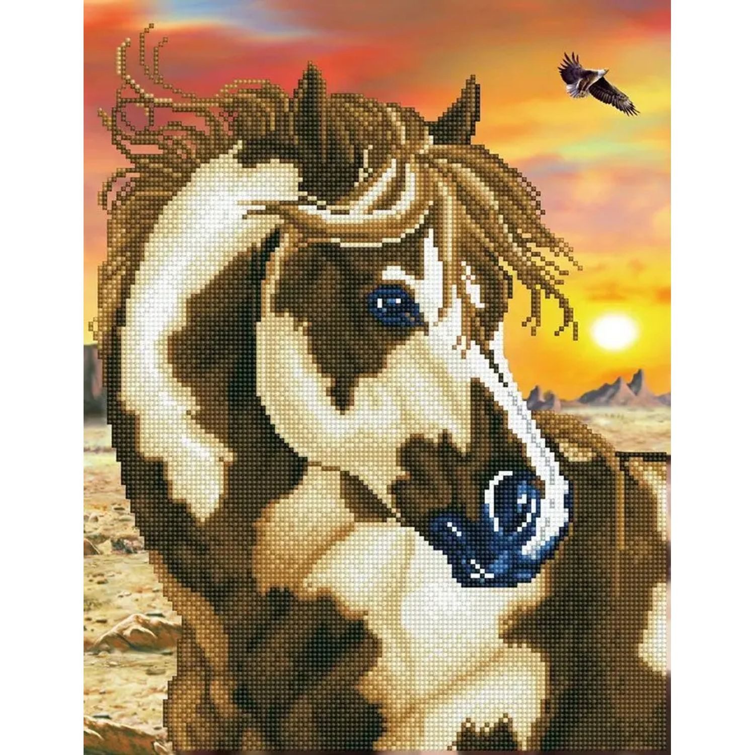 BrainBox Spiel DIAMOND DOTZ - Diamond Painting Wildpferd