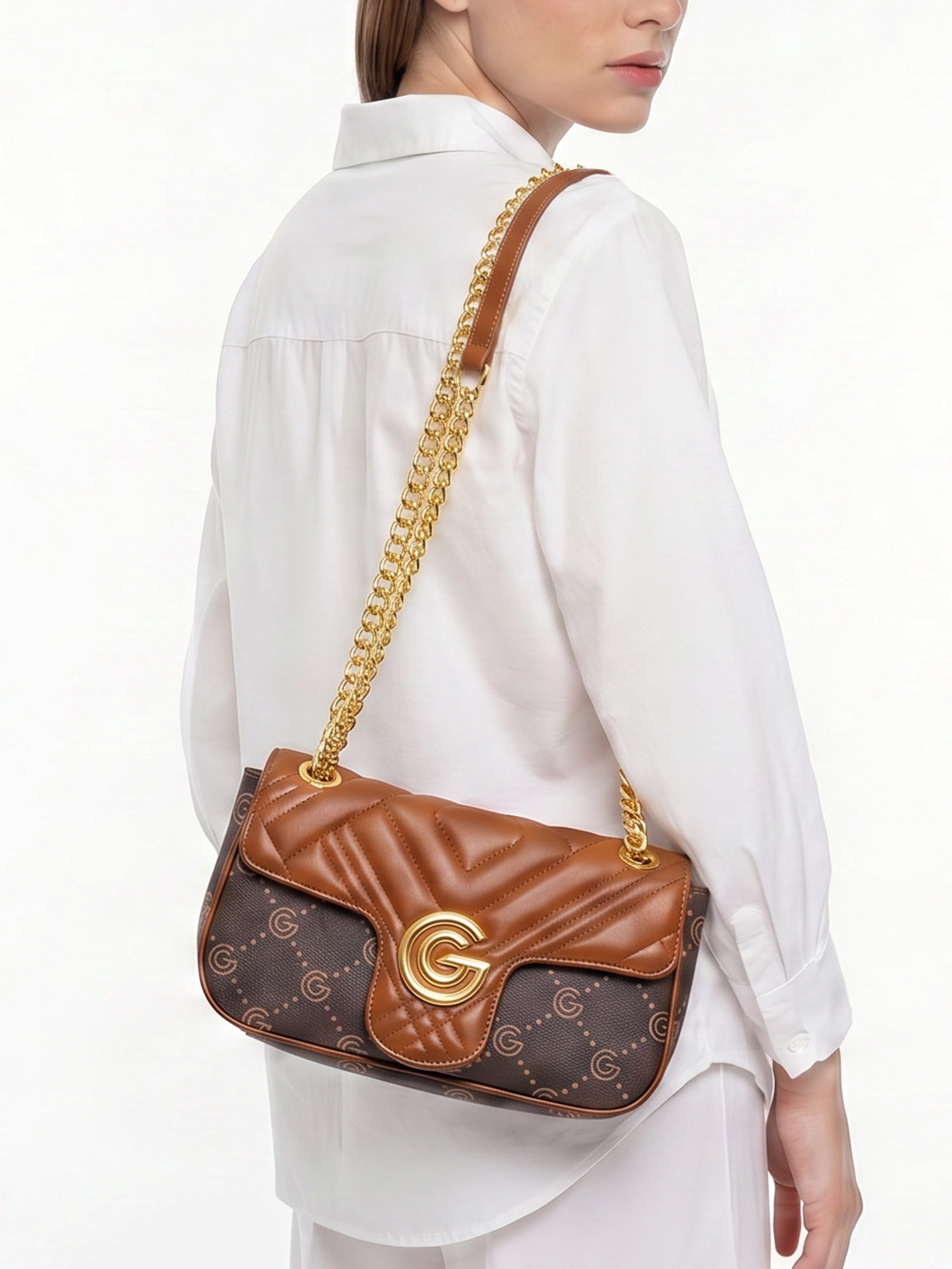 GABRIELLA G By Gabriella Gucci Umhängetasche CINDY, Damen Umhängetasche, Handtasche, Tragetasche mit Logoverzierung